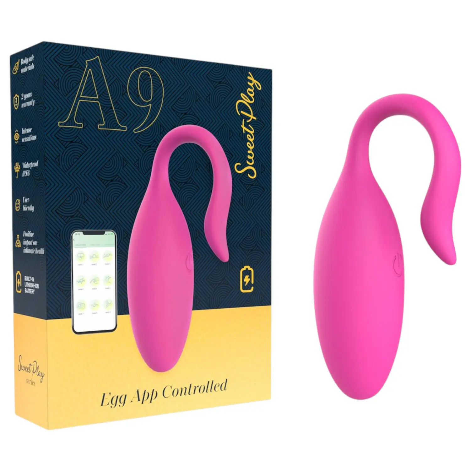 Erospace Sweet Play - nositelné, aplikací ovládané vibrační vajíčko (růžové)