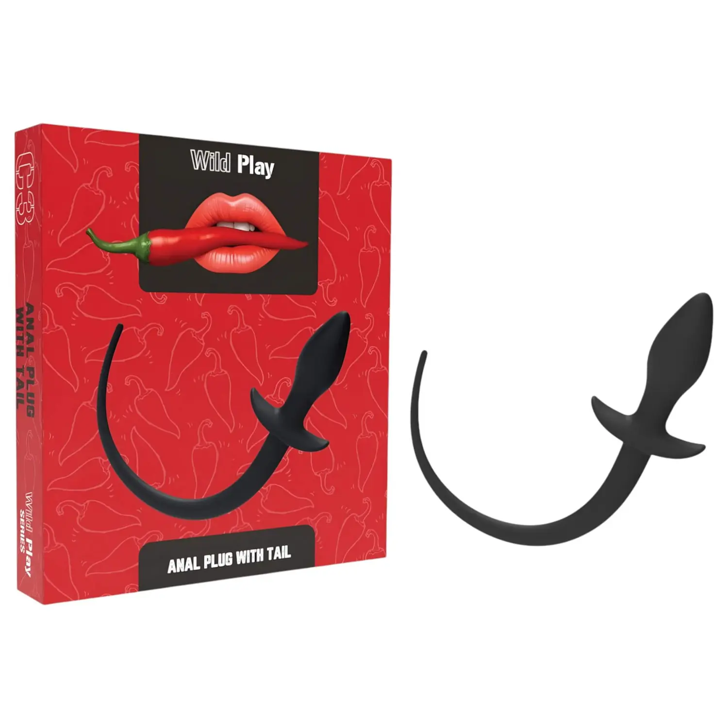 Wild Play - anální kolík s ocasem - silikon černý