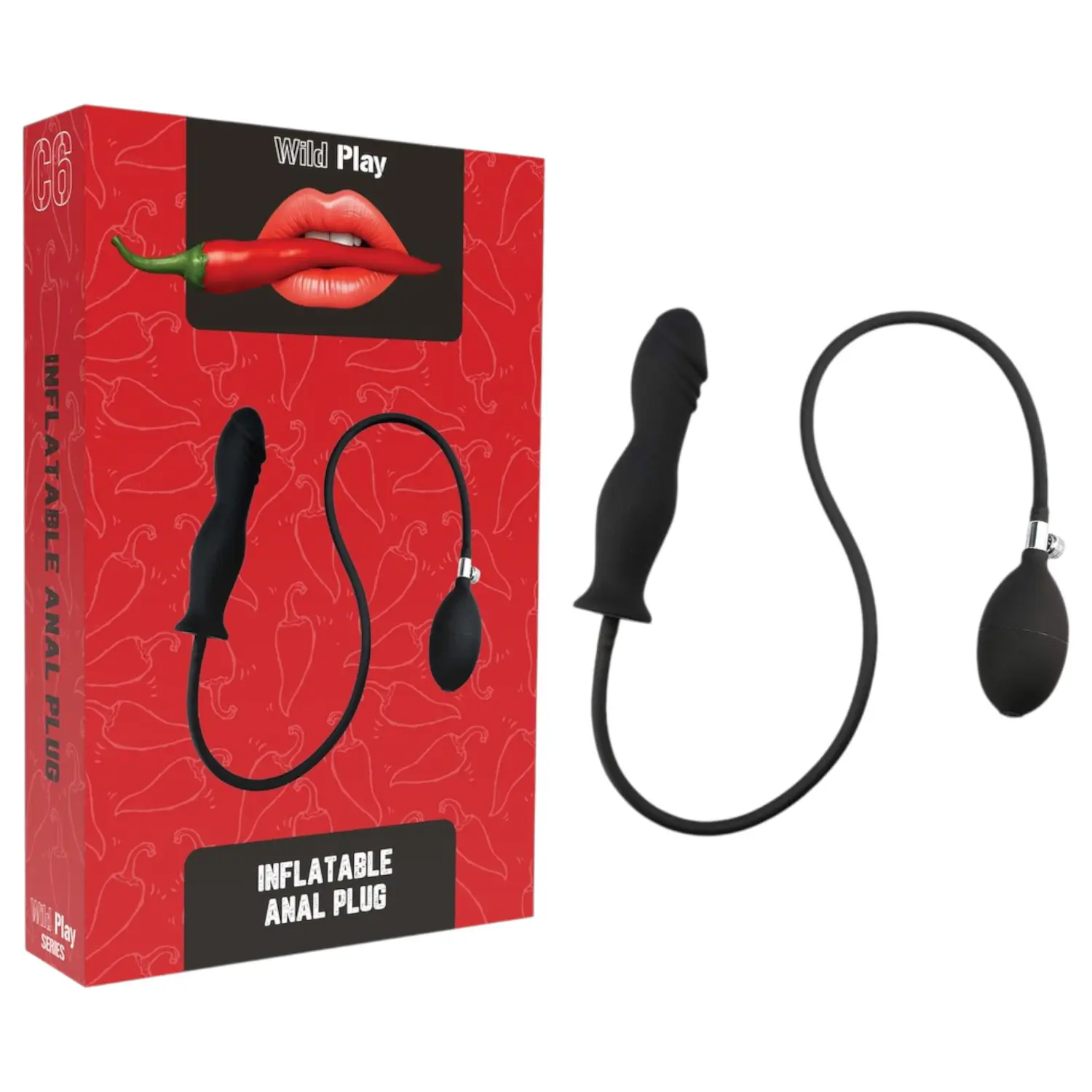 Wild Play - nafukovací anální kolík - černý