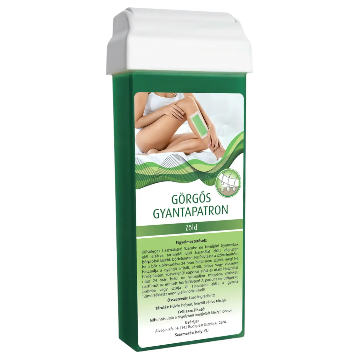 X-Epil - Patron s válečkovým voskem - se širokou válečkovou hlavicí (100 ml, zelený)