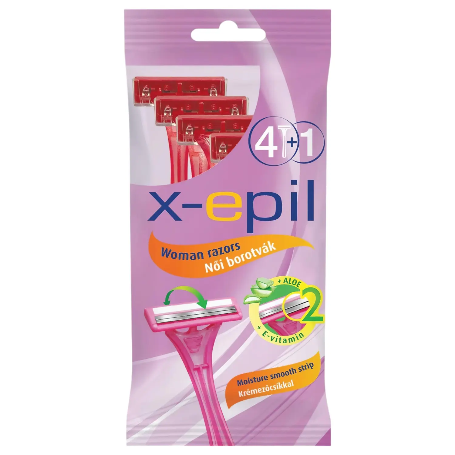X-Epil - dámský jednorázový holicí strojek - 2 břity - 5 ks