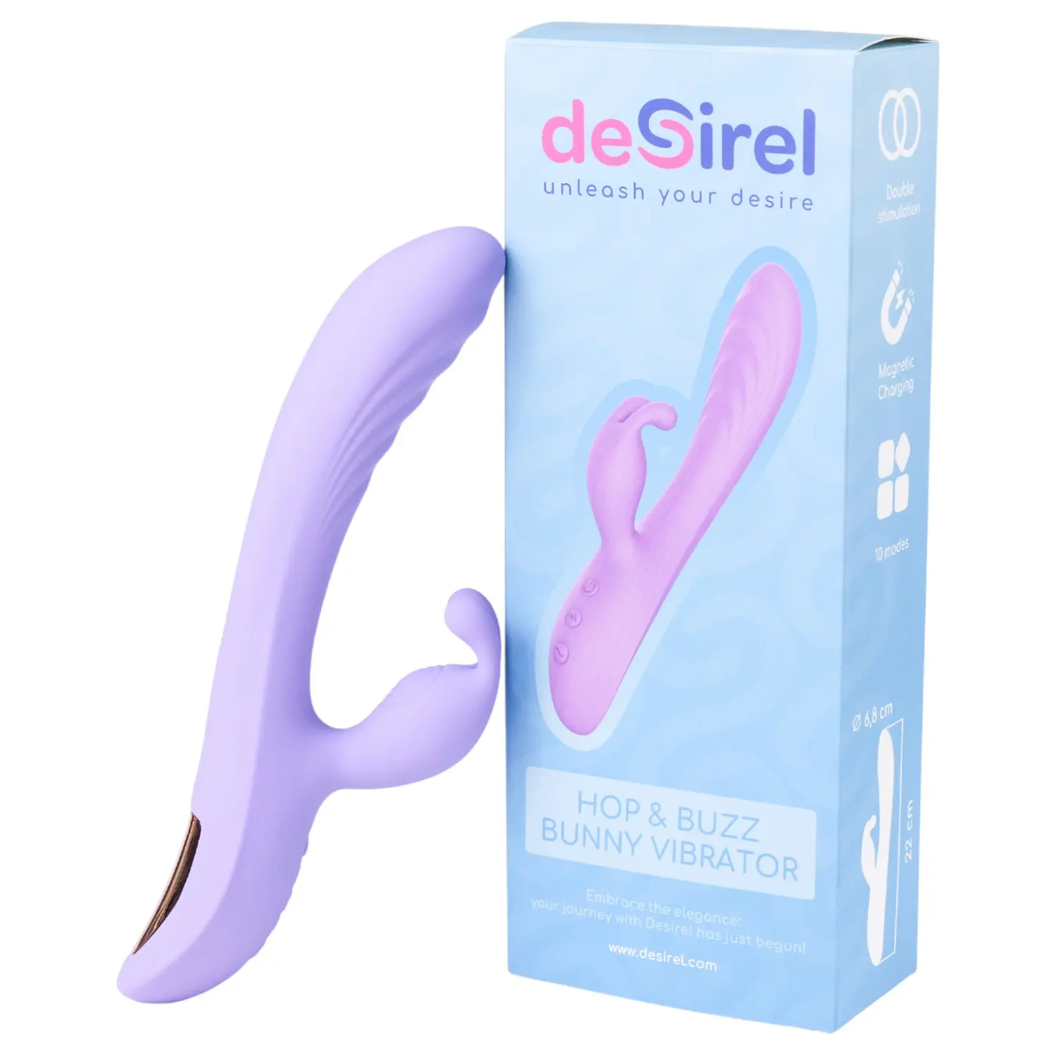 Desirel Hop & Buzz Bunny - vibrátor s králičím dráždičem klitorisu - fialový