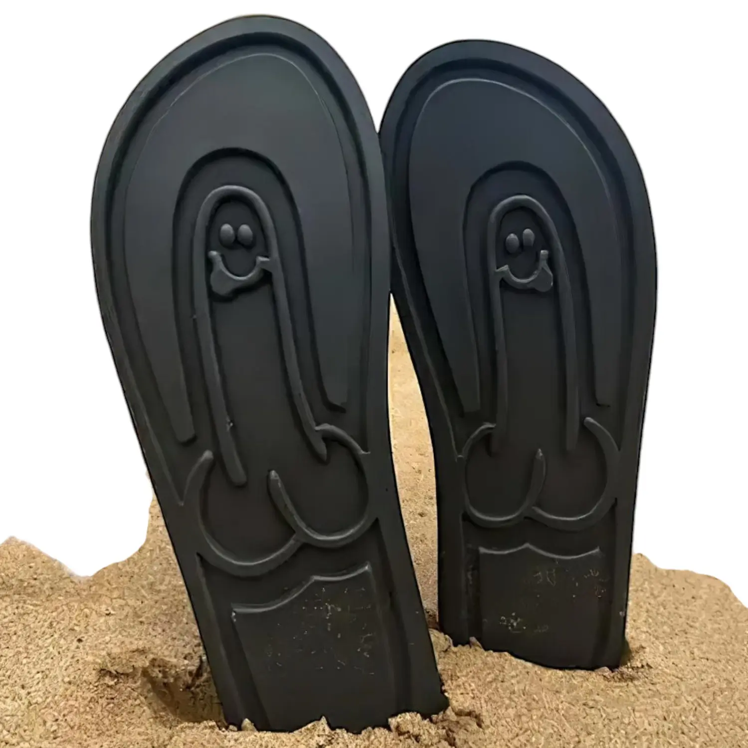 Flip-flop pantofle - penis motiv - černé