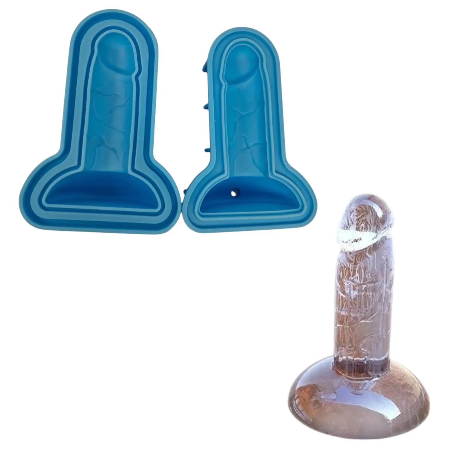 Dildo - forma na led - modrá