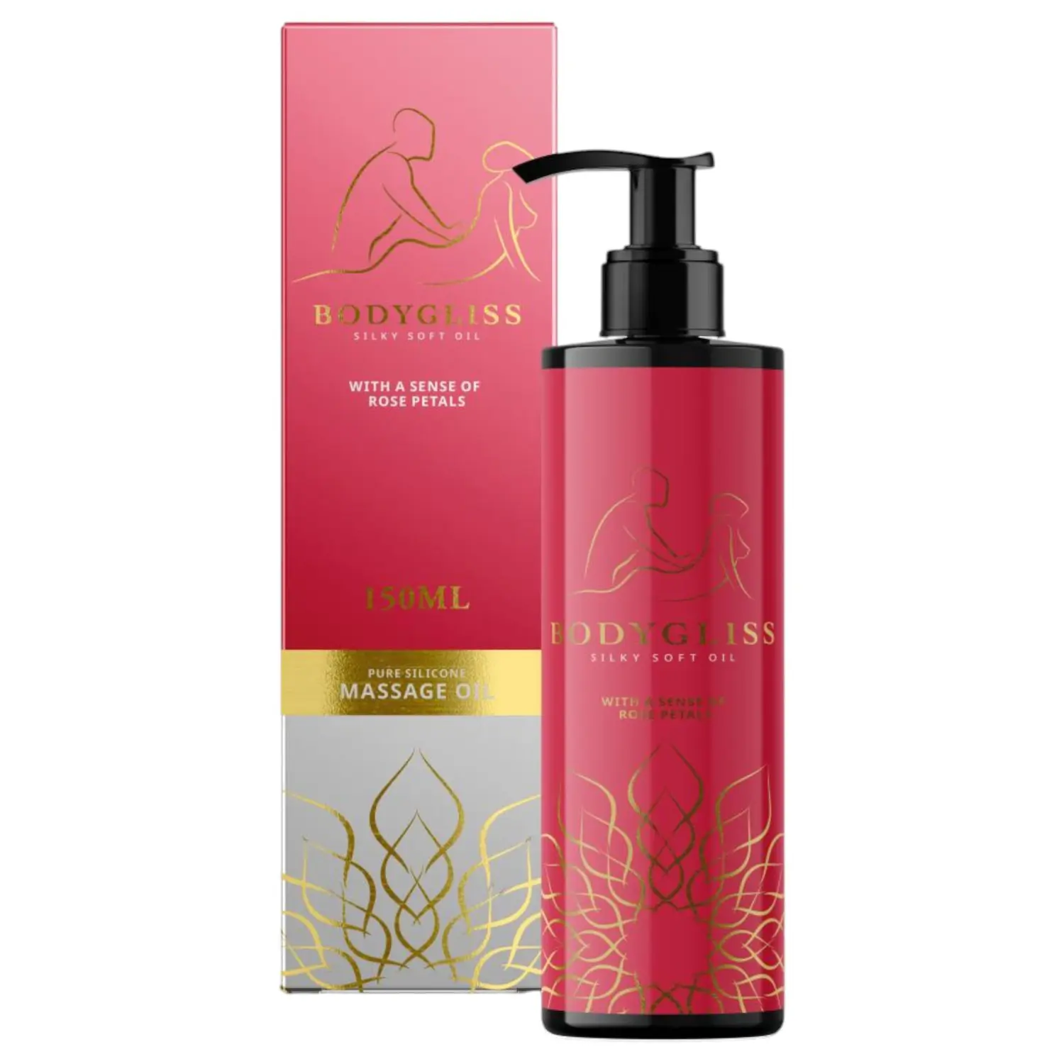 BodyGliss - masážní olej a lubrikant - růže - 150 ml