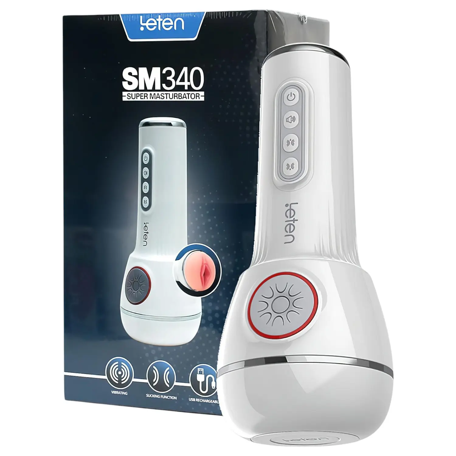 LETEN SM340 - masturbátor s vibrací a sáním - akumulátor - sténající