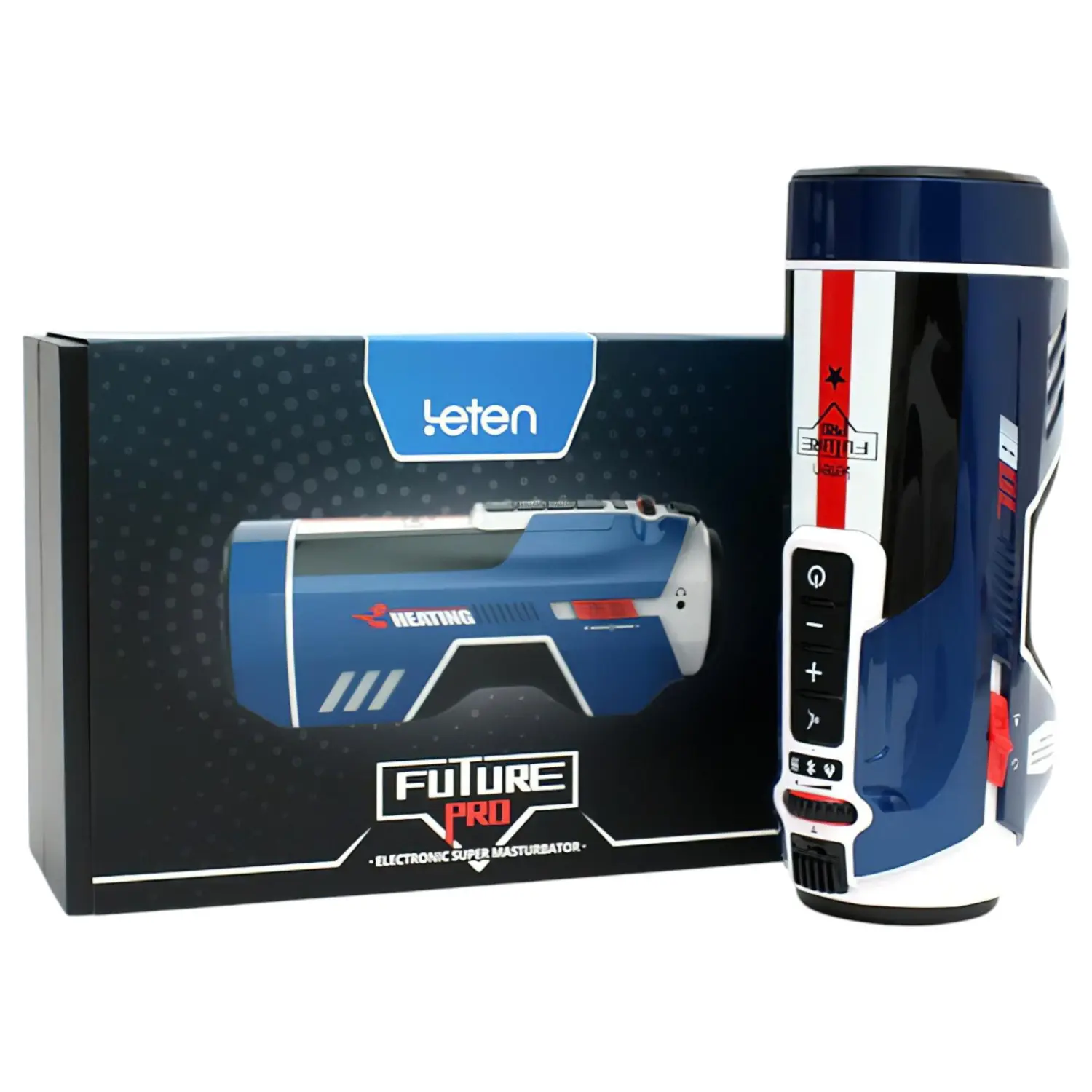 Leten SM Future Pro - síťový tlačný, svěrací a vyhřívaný masturbátor (modrý)