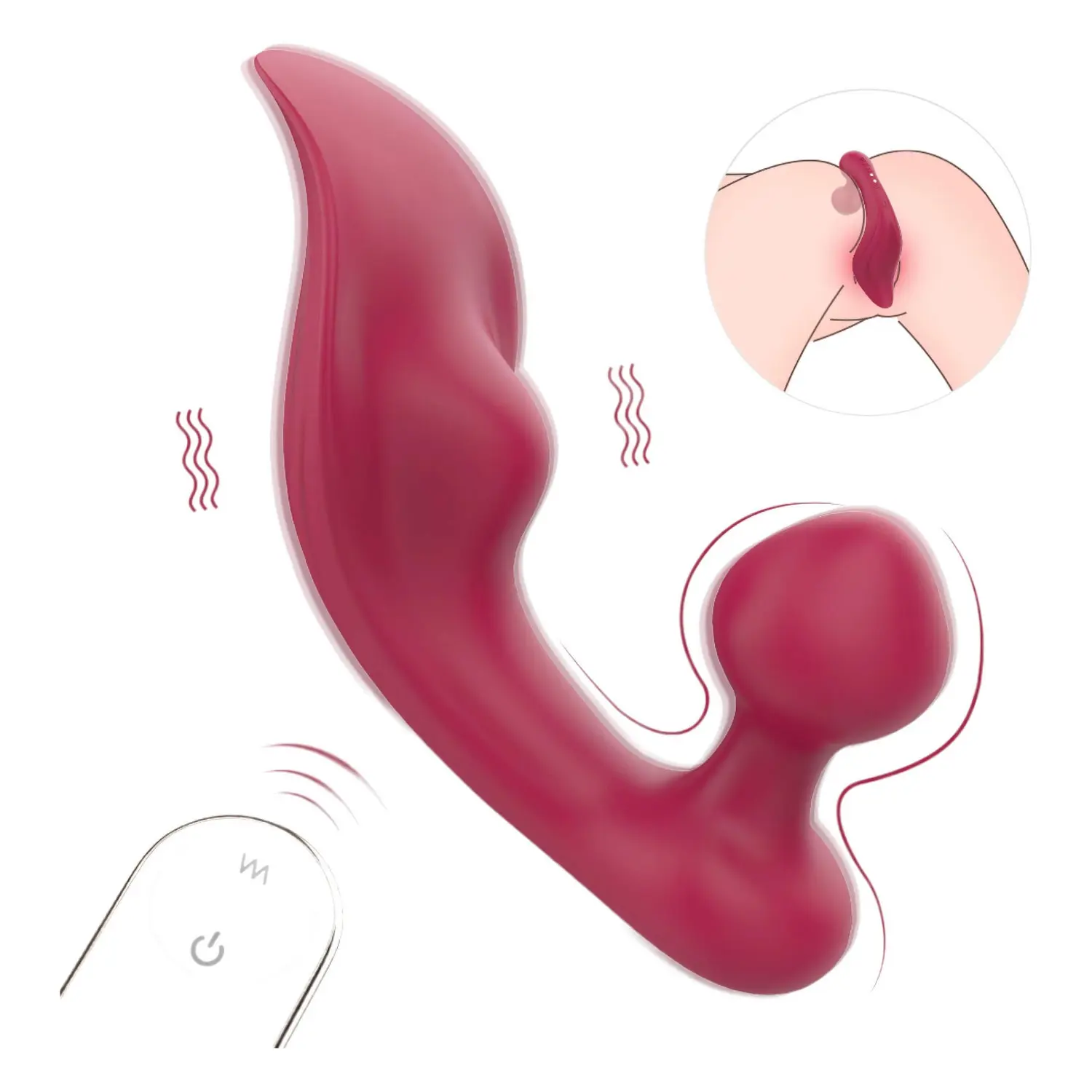 Sex HD Chomper - vibrátor na klitoris a anální stimulaci - červený
