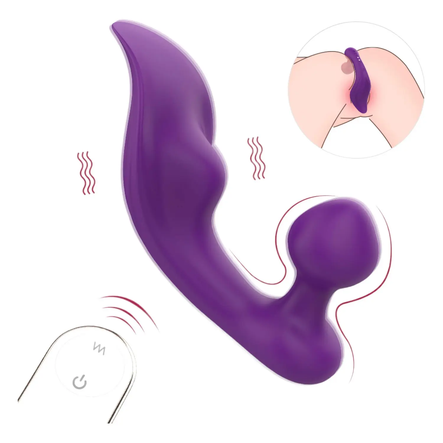 Sex HD Chomper - vibrátor na klitoris a anální stimulaci - voděodolný lila