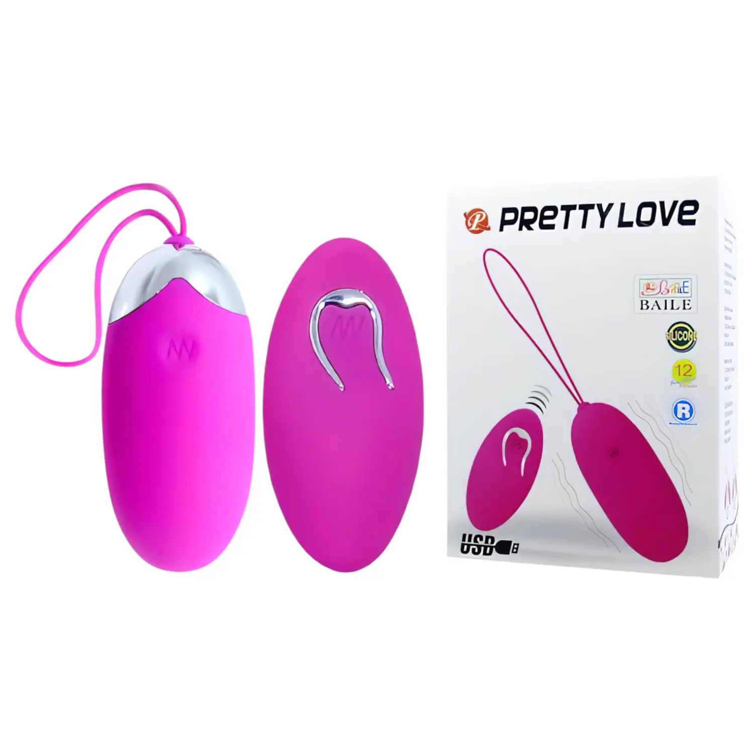 Pretty Love Berger - nositelné akumulátorové, rádiové vibrační vajíčko (růžové)