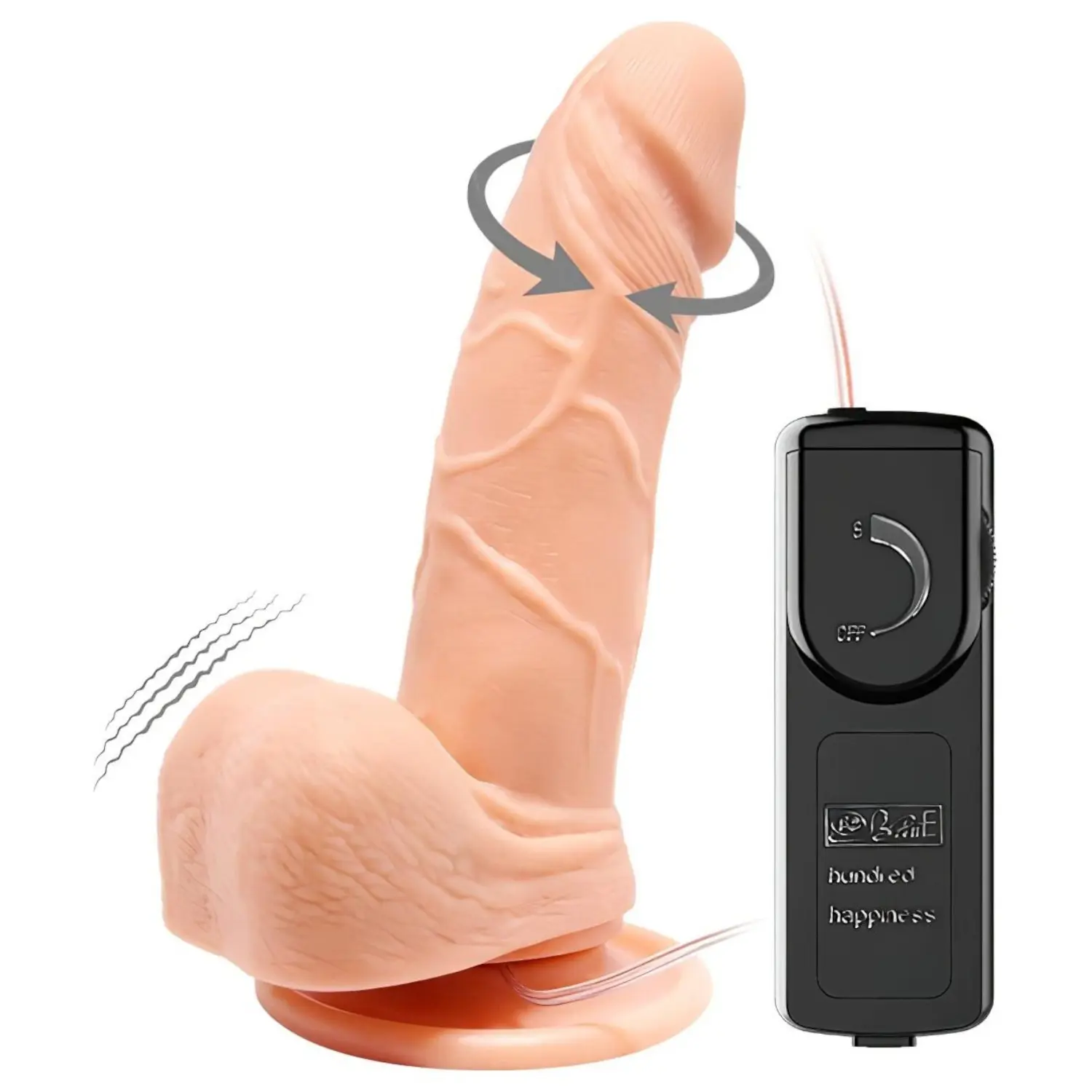 Baile Barbara Mark - realistický rotační vibrátor - 15 cm - tělová barva