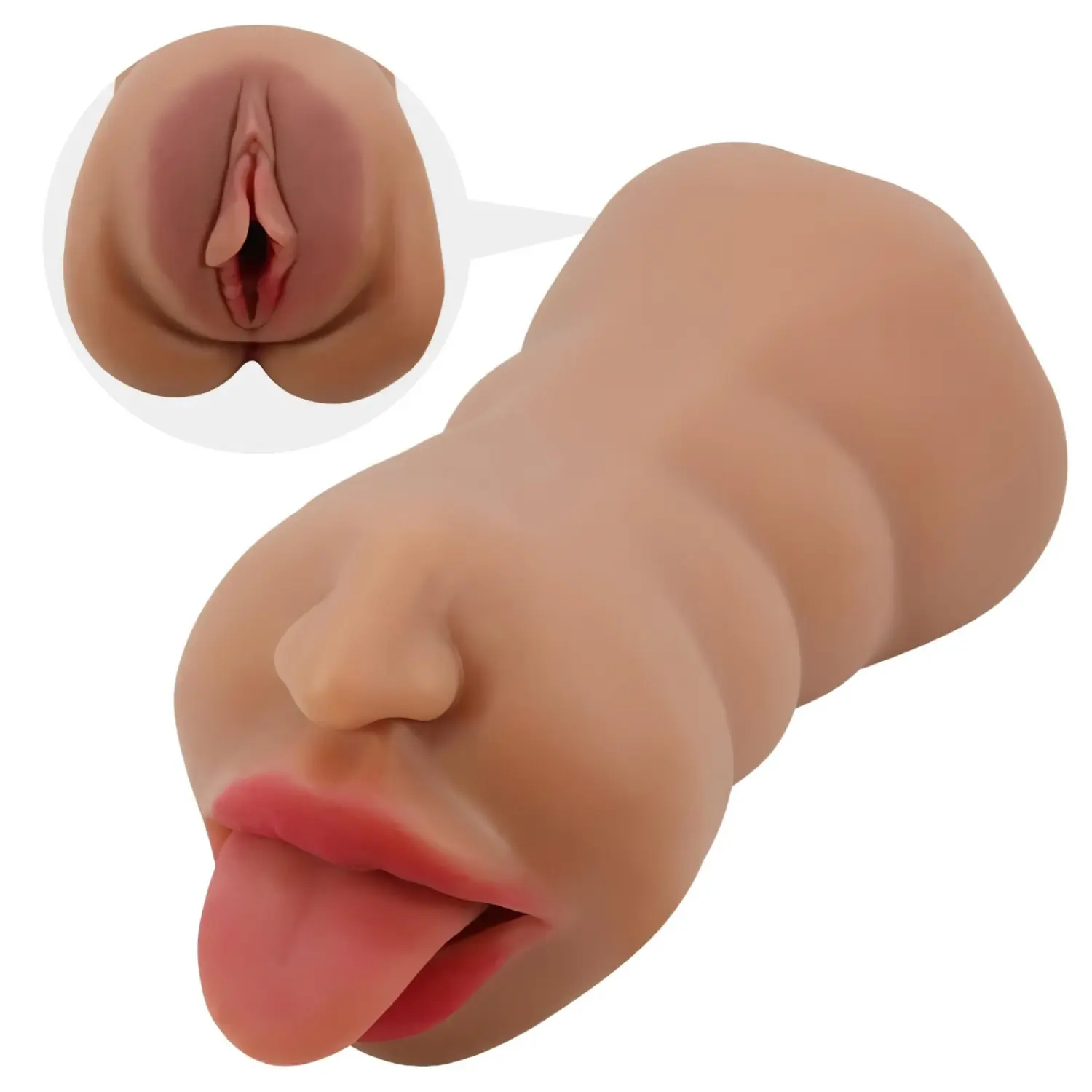 Crazy Bull - masturbátor ústa a vagína - realistický tvar - tělová barva