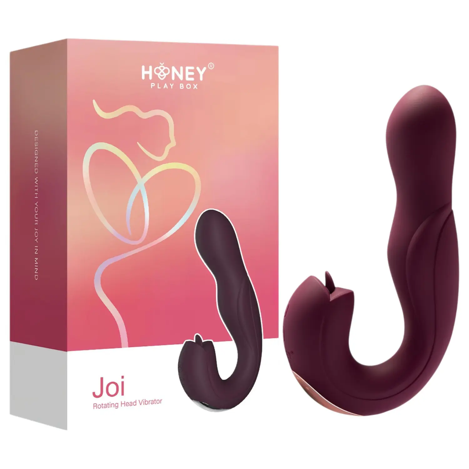 Honey Play Box Joi - rotační G-bod vibrátor s lízátkem - fialový