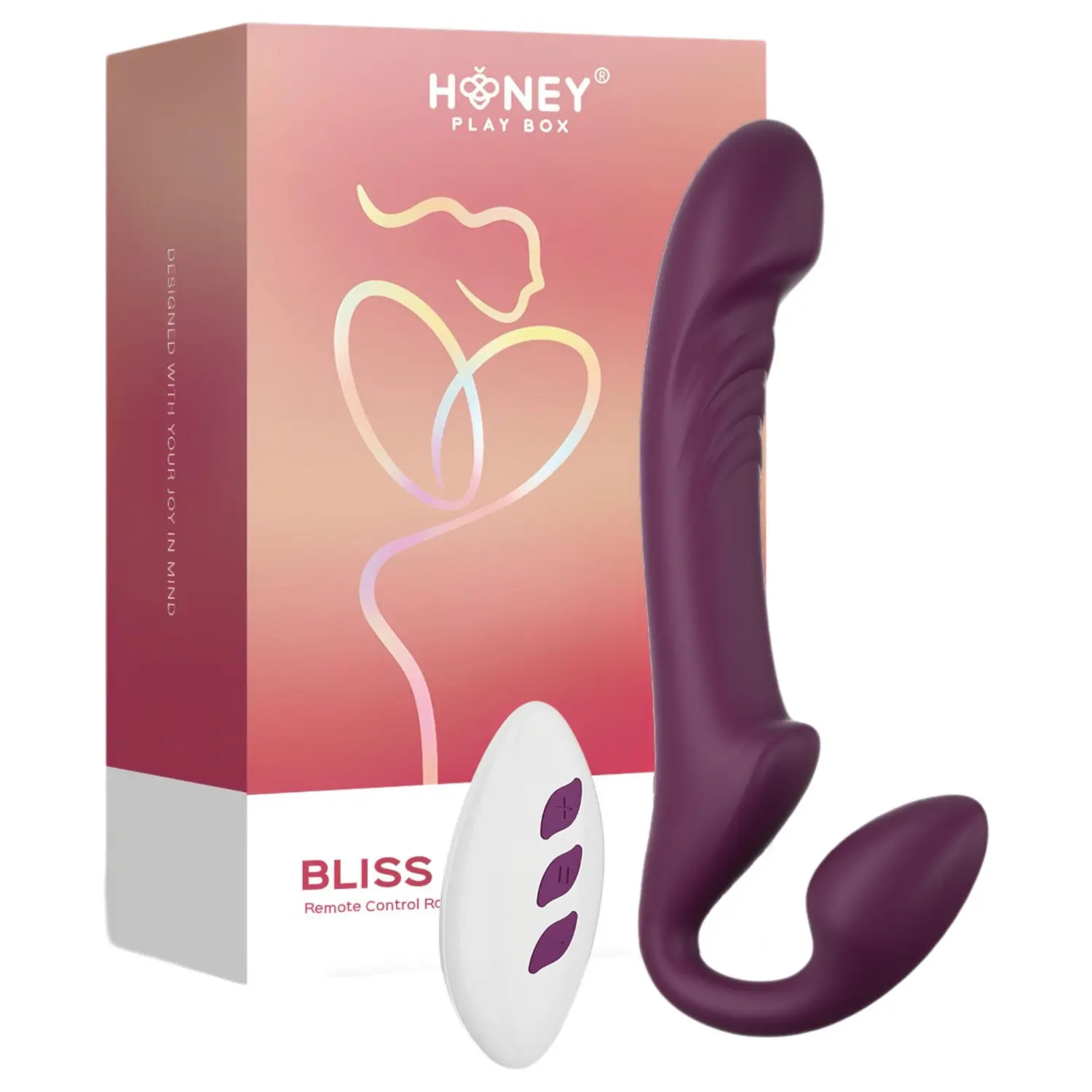 Honey Play Box Bliss - rotační připínací vibrátor s korálky - fialový