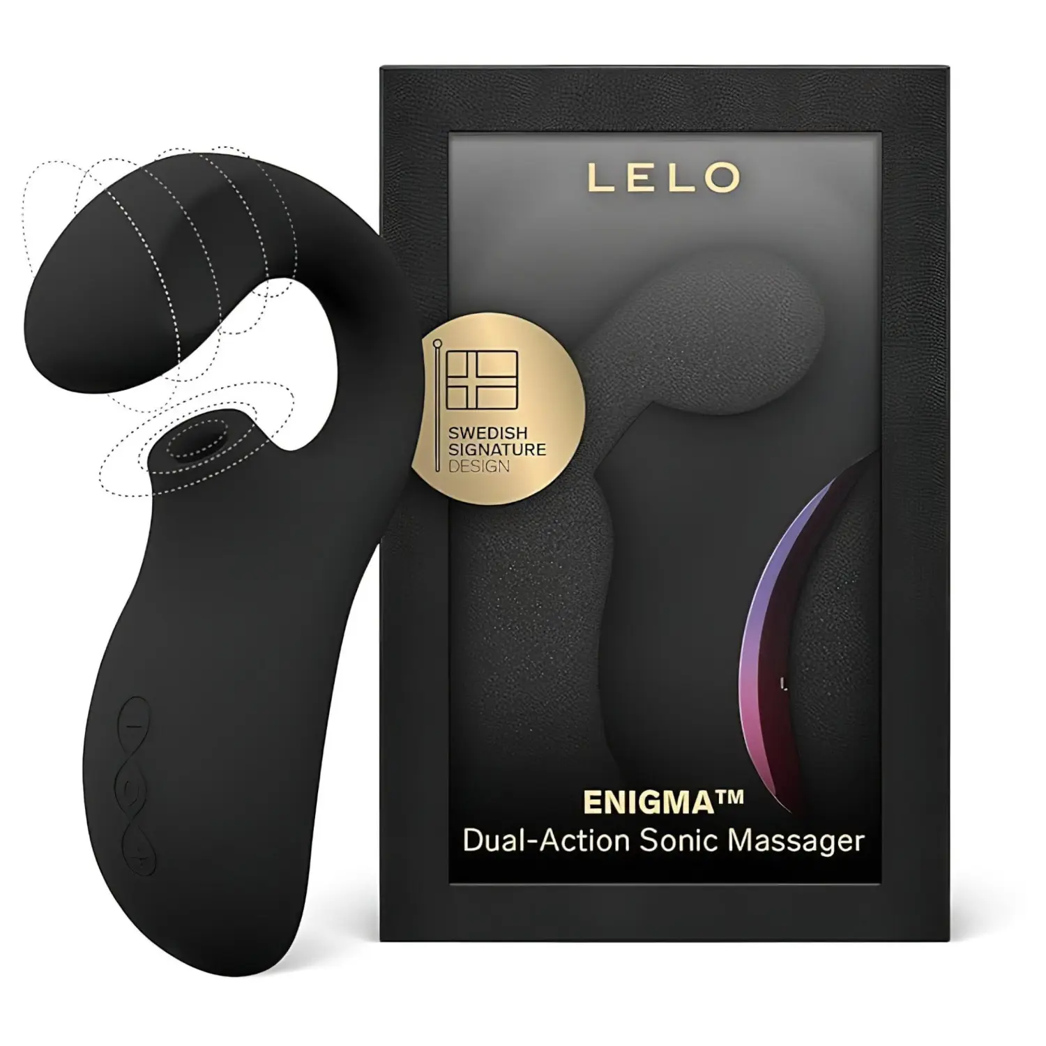 LELO Enigma - vibrátor na G-bod a klitoris - dobíjecí, voděodolný - černý