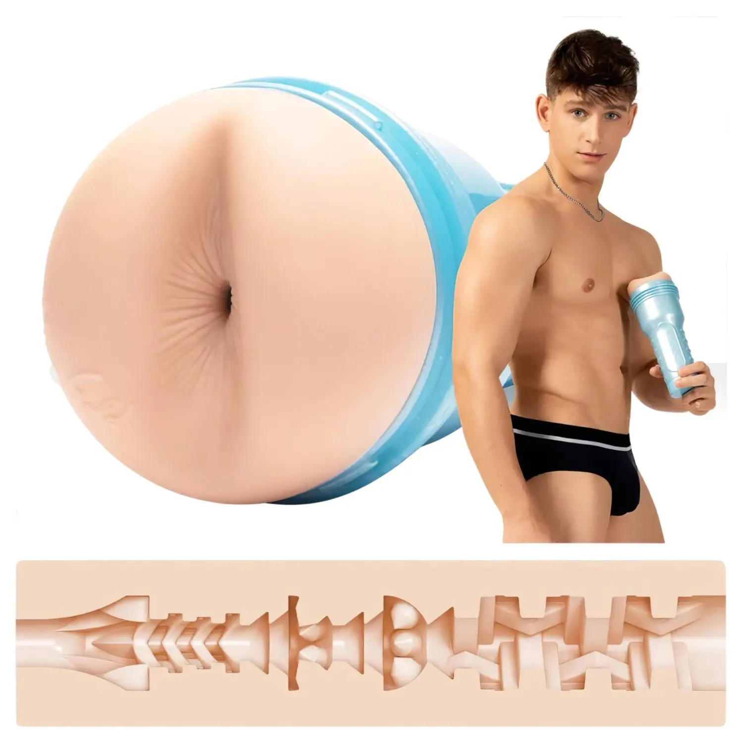 Fleshjack Reno Gold - realistický anální masturbátor - tělová barva