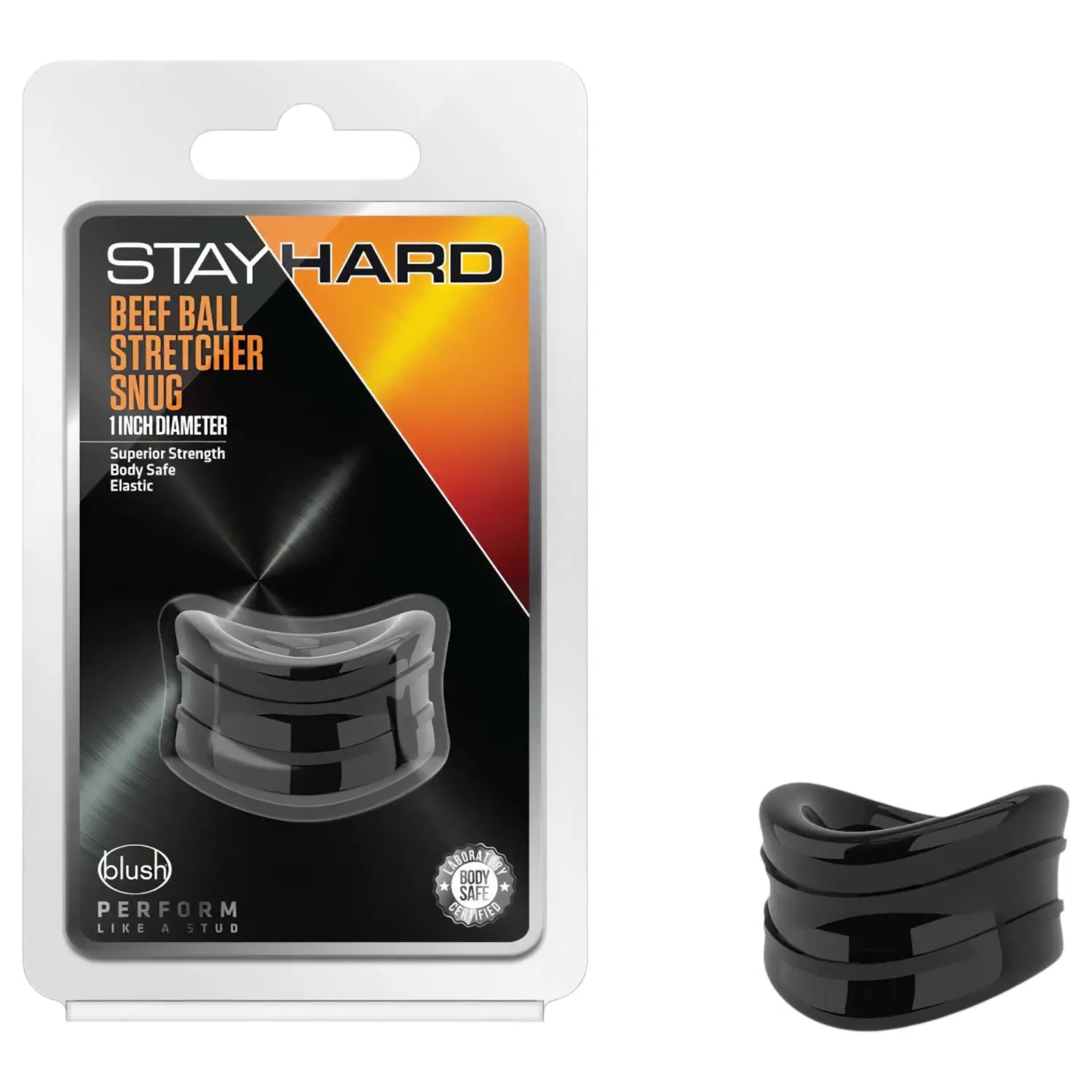 Stay Hard Beef - silný natahovač varlat (černý)