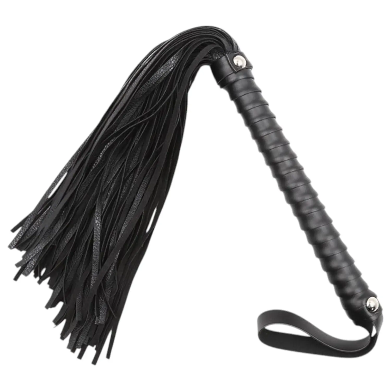Latetobed - bič s texturovaným povrchem - černý - 48 cm