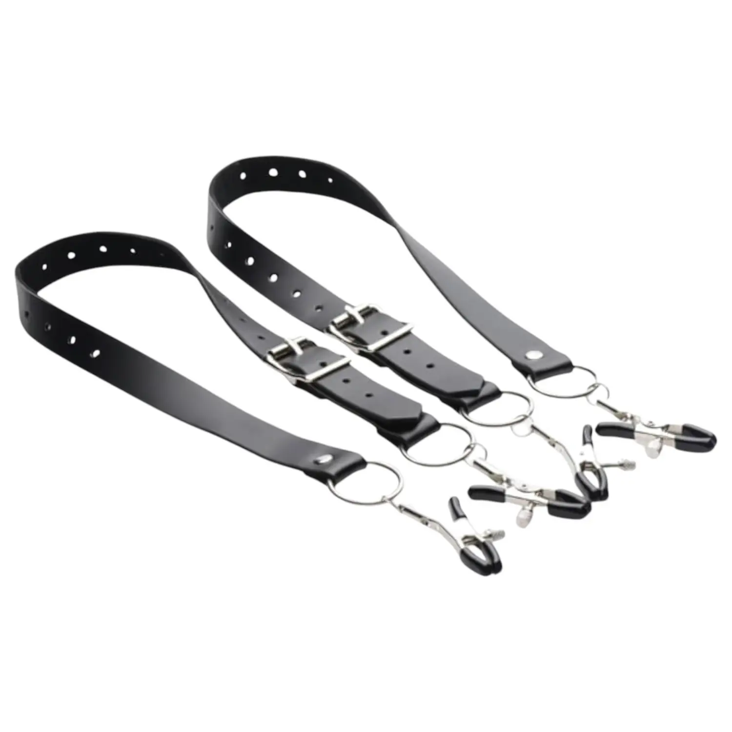 Skřipce na klitoris Master Series Spread Labia Spreader Straps with Clamps