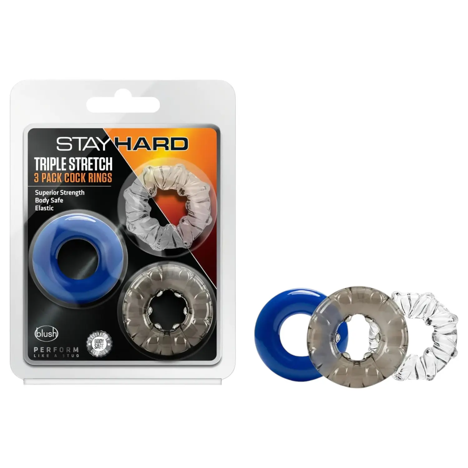 Sada erekčních kroužků Stay Hard, 3 ks