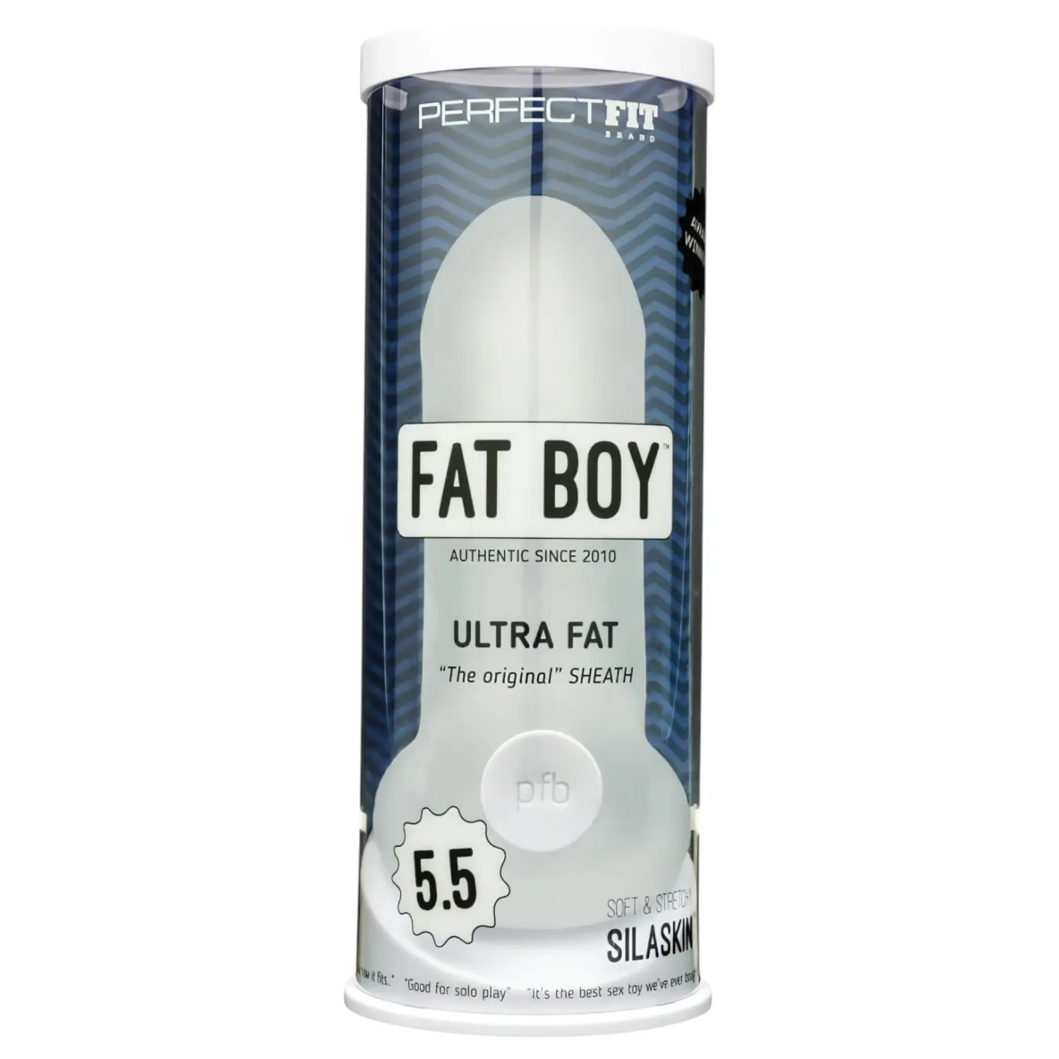 Perfect Fit - Fat Boy Original Ultra Fat - návlek na penis (15 cm, bílý)