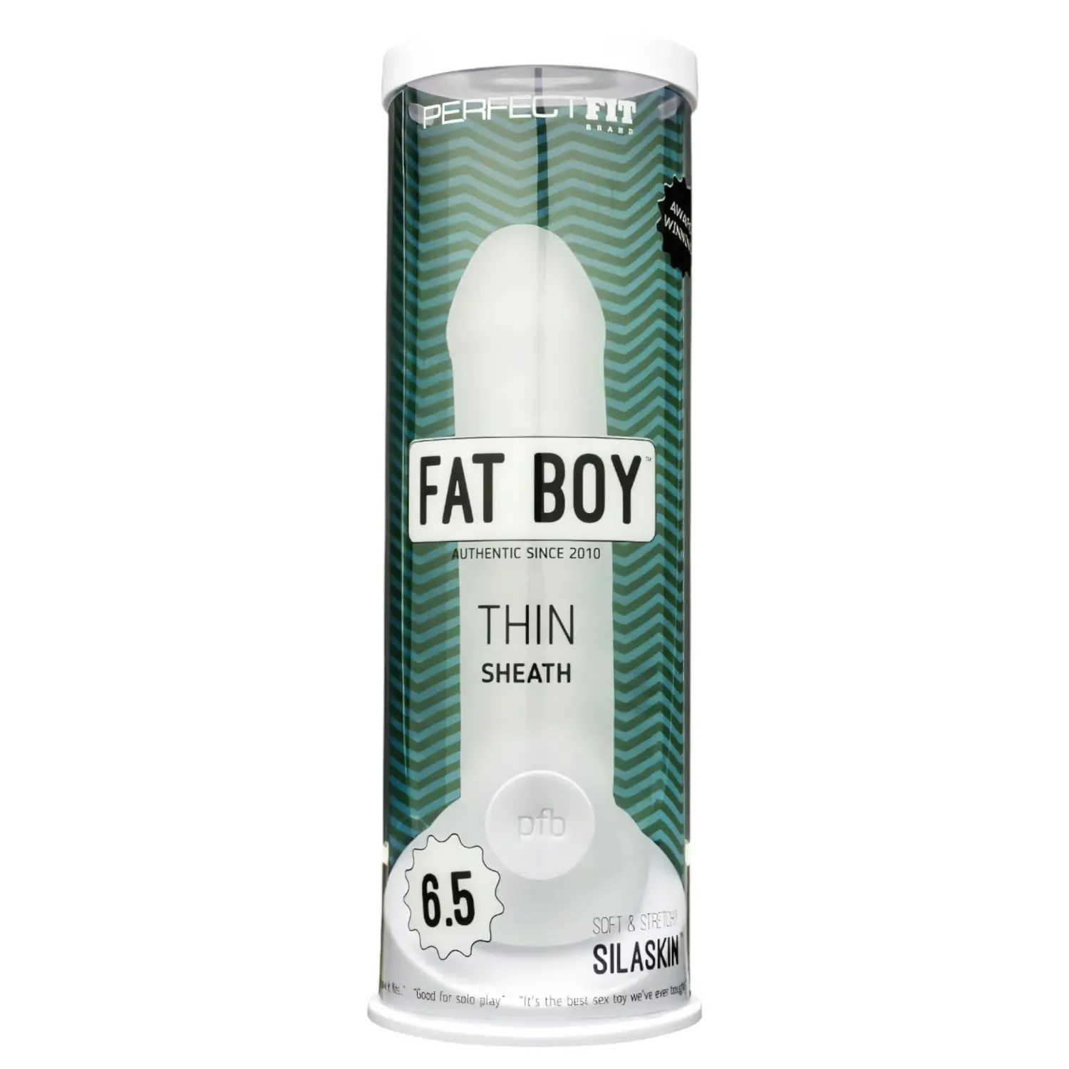 Perfect Fit - Fat Boy Thin - návlek na penis (17 cm, bílý)