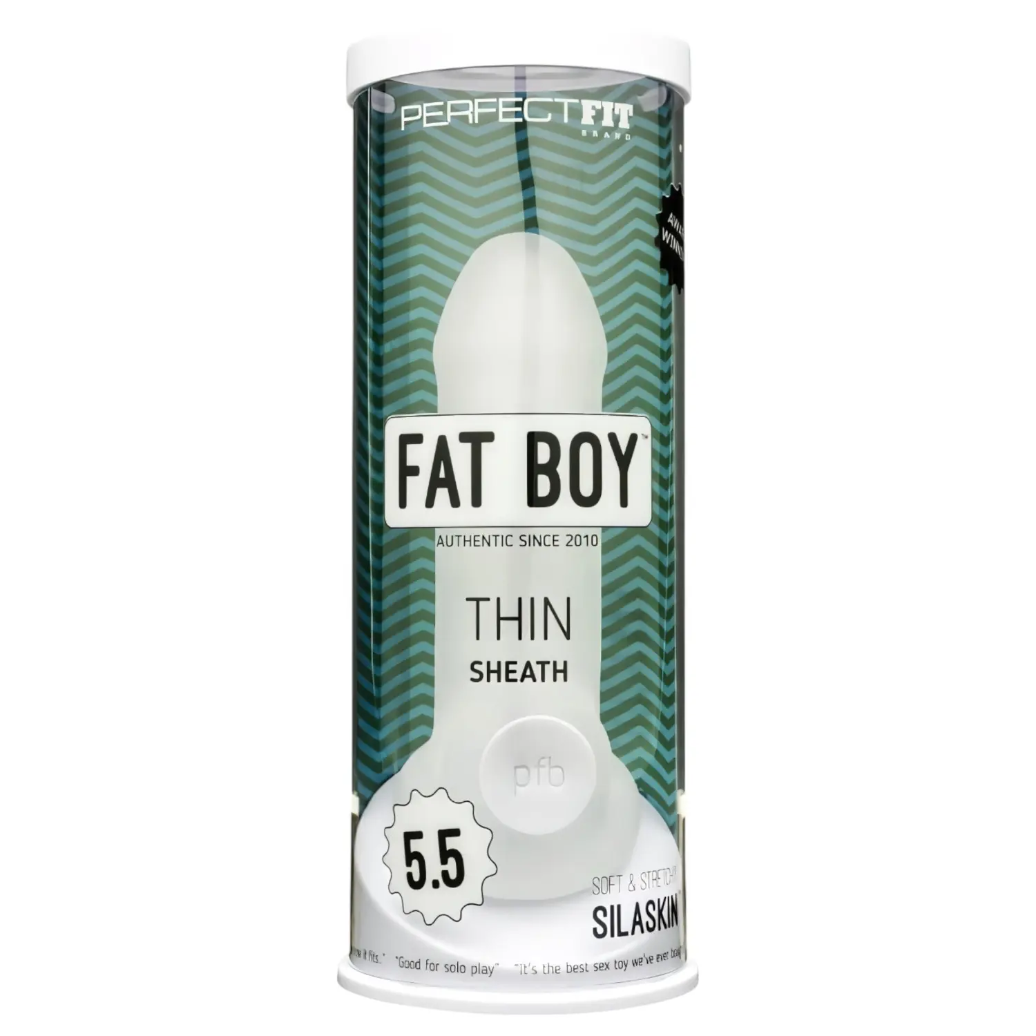 Perfect Fit - Fat Boy Thin - návlek na penis (15 cm, bílý)