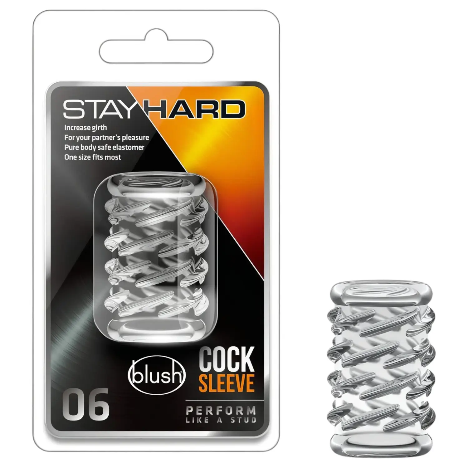 Stay Hard - erekční návlek na penis - vzorovaný - transparentní