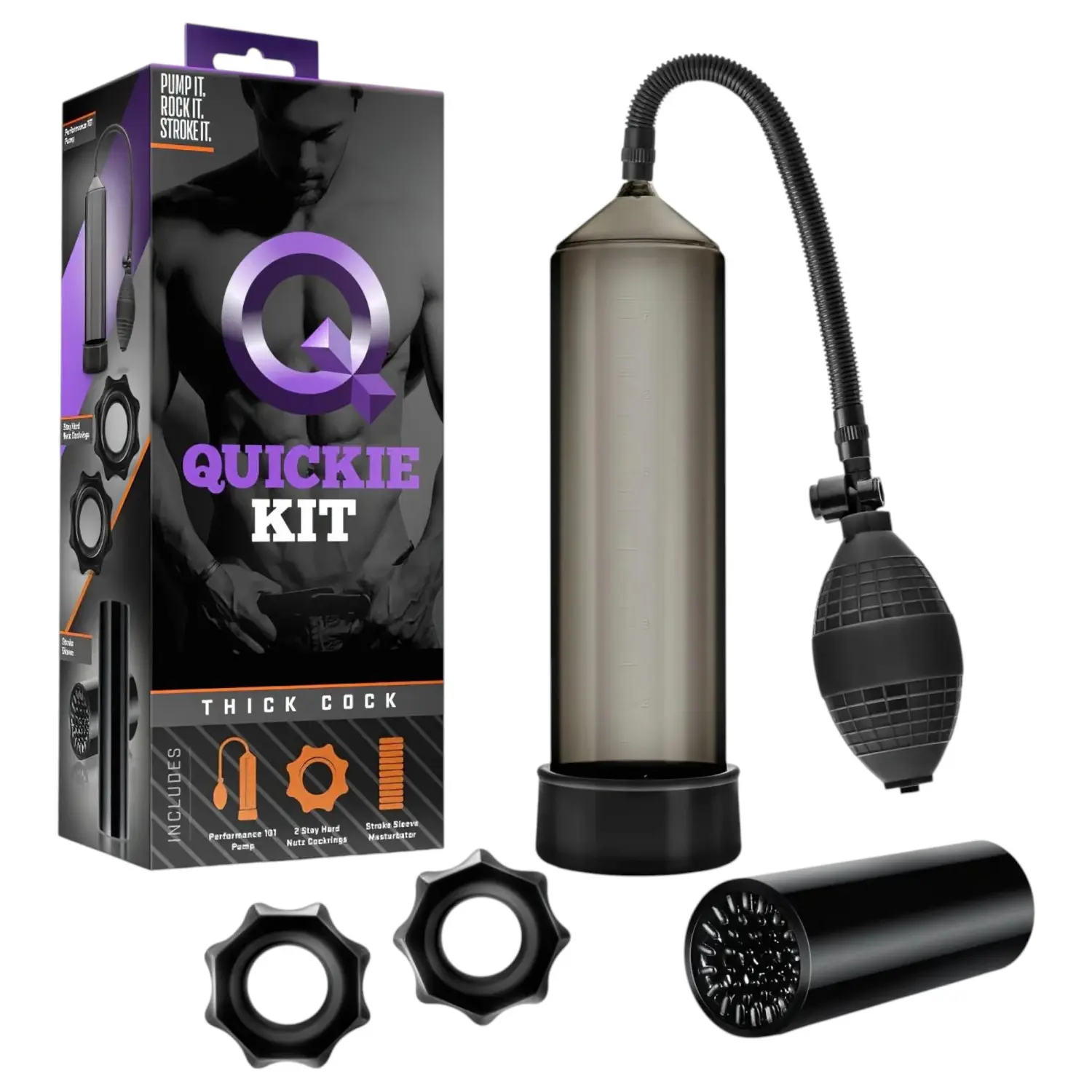 Quickie Kit - vakuová pumpa na penis - silná varianta - sada 4 kusů