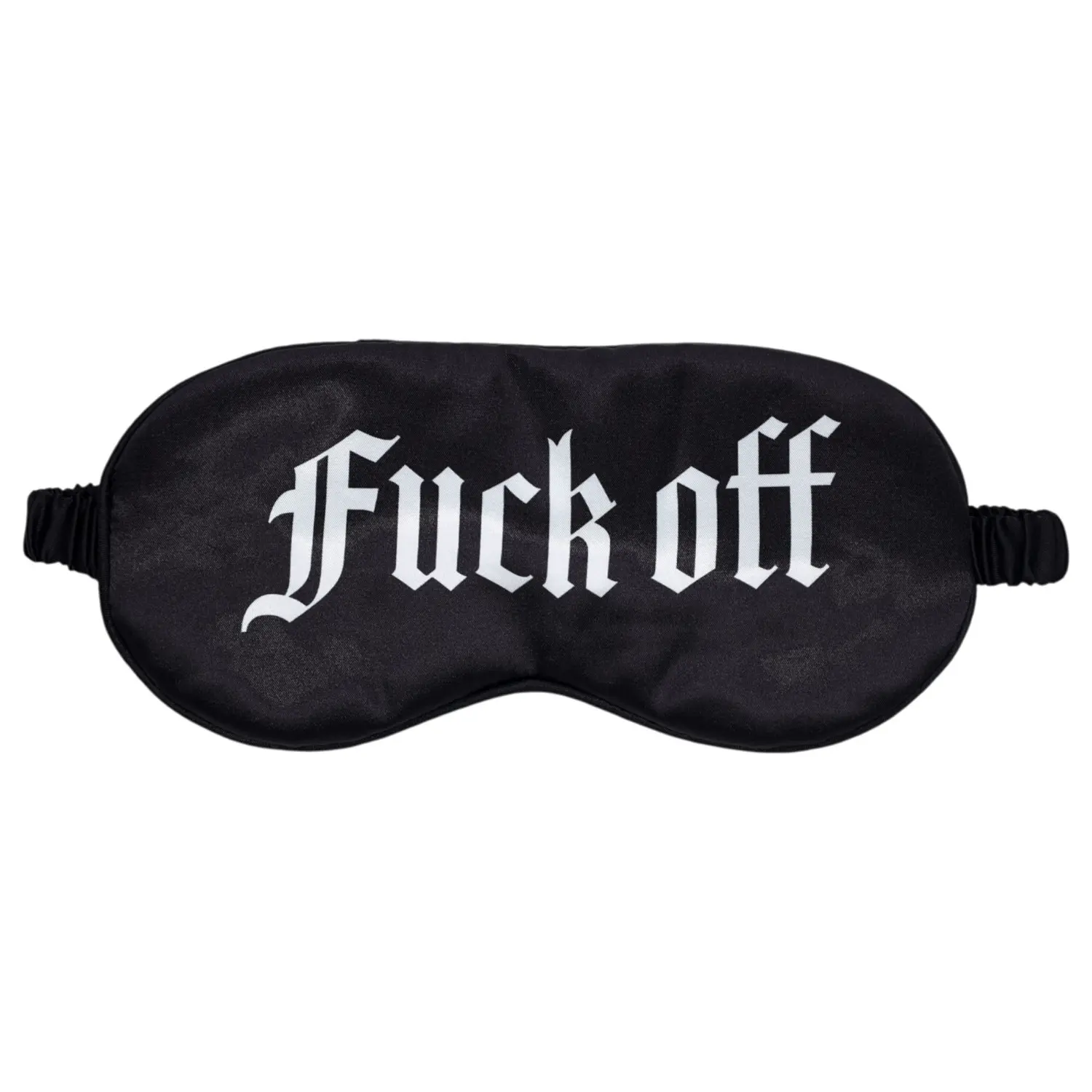 Ouch! - saténová maska na oči s nápisem „Fuck Off“ (černá)