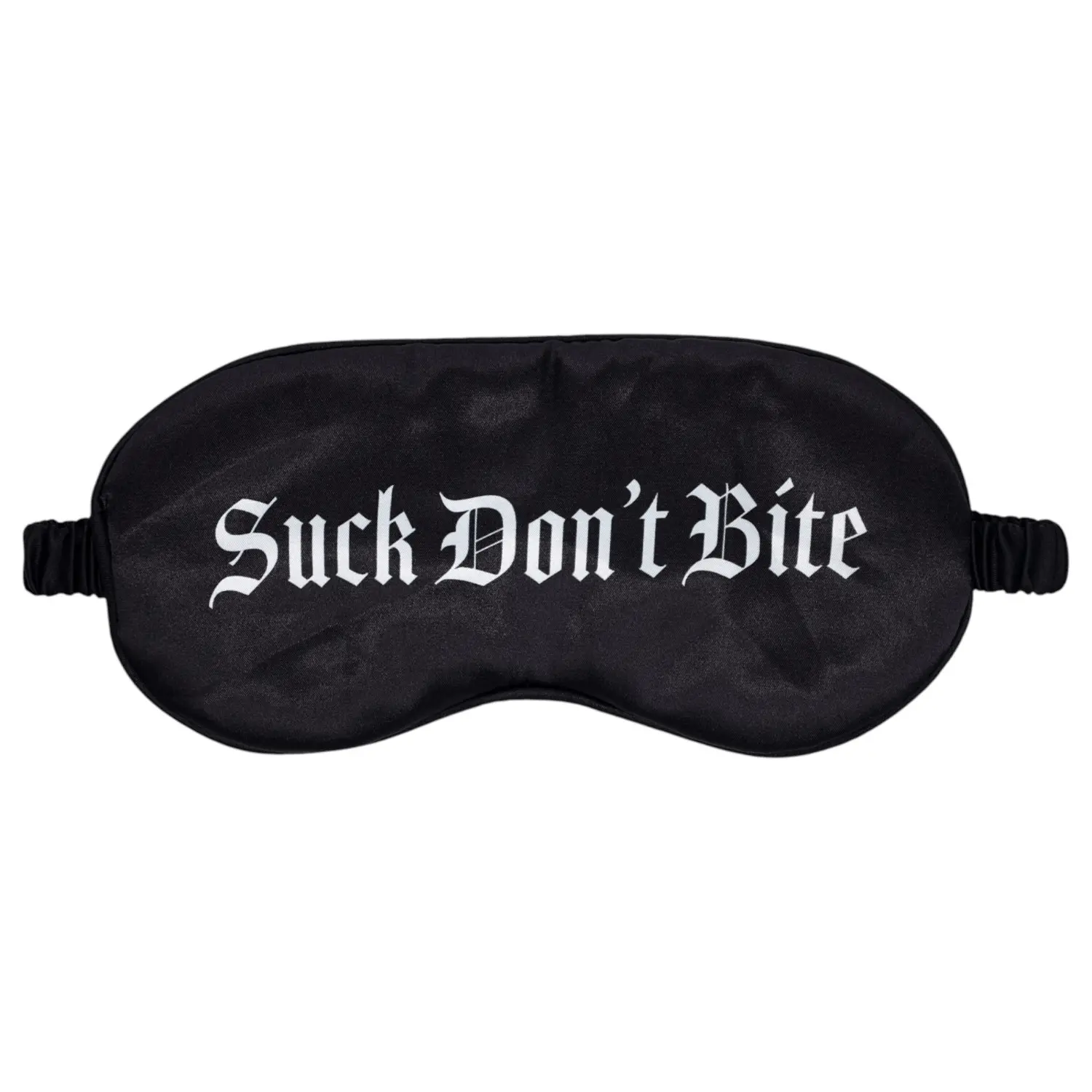 Au! - saténová oční maska s nápisem „Suck Don't Bite“ (černá)