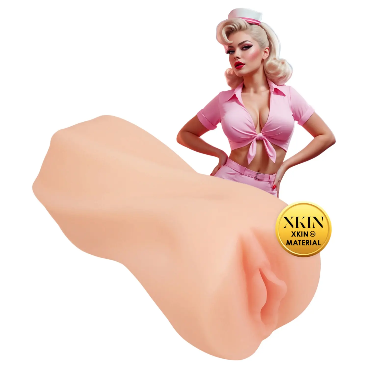 XKIN Cutie Darla - realistická umělá vagína masturbátor (přírodní)