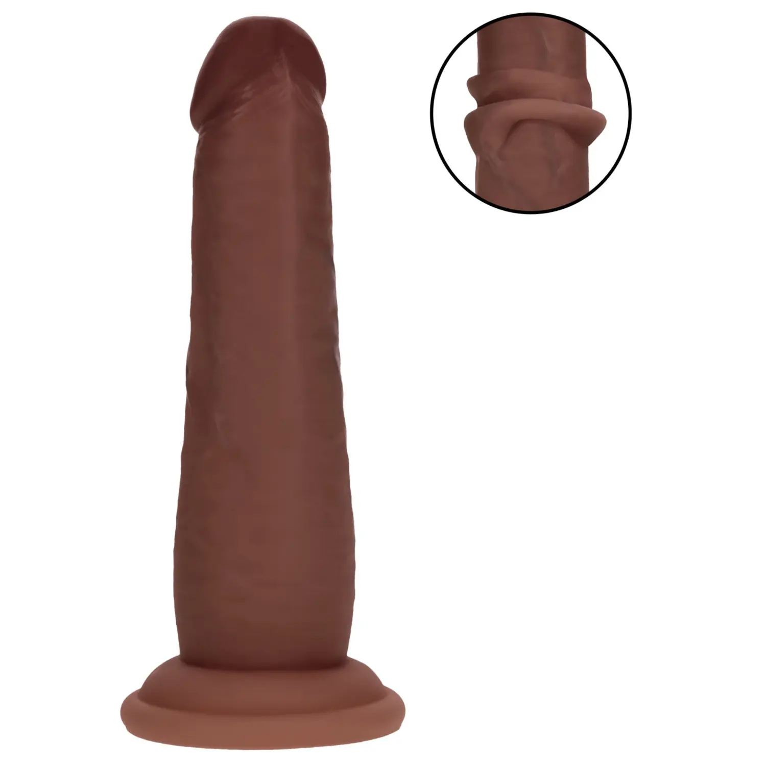 RealRock - realistické dildo s dvojitou hustotou (hnědé) - 15,5 cm