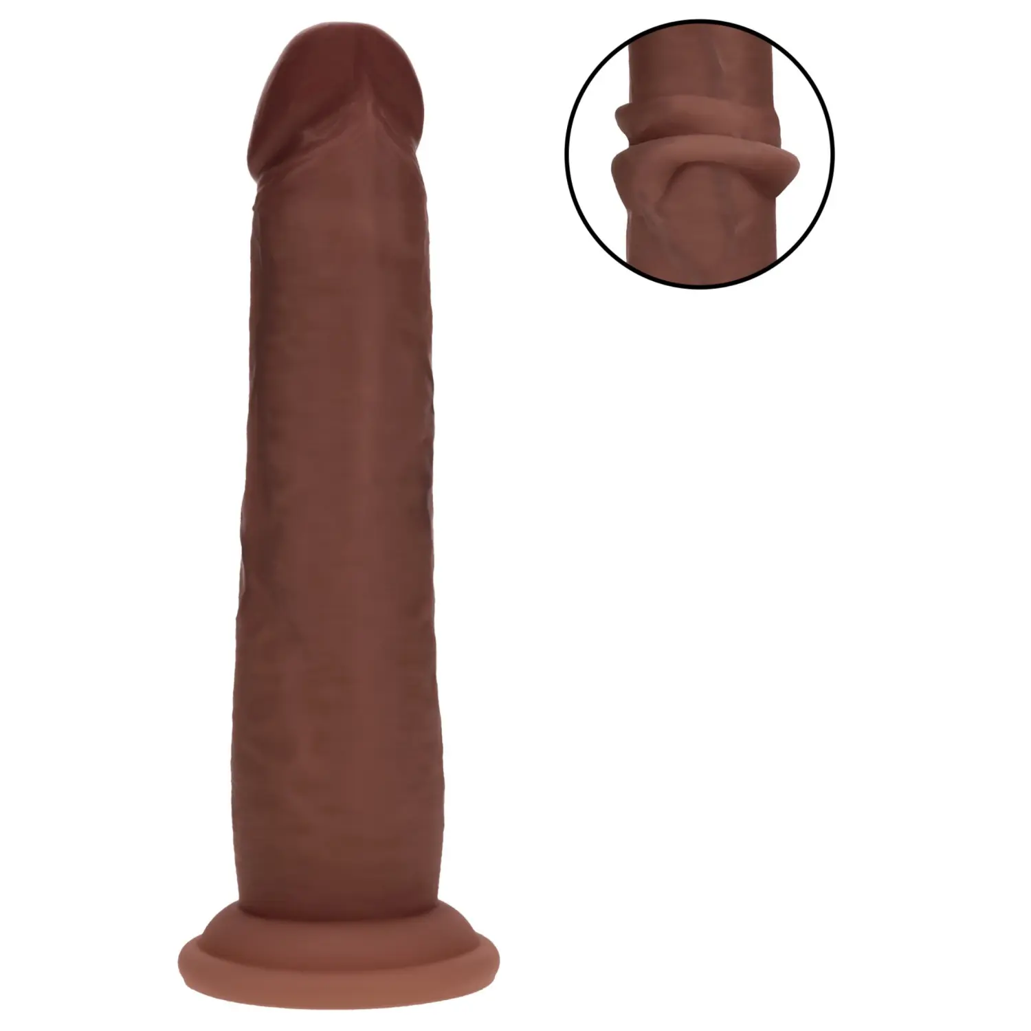 RealRock - realistické dildo s dvojitou hustotou (hnědé) - 18,5 cm
