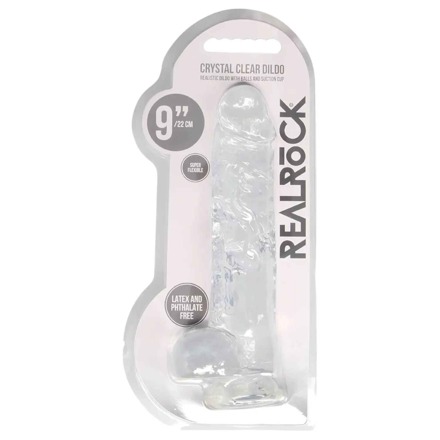 RealRock - průhledné realistické dildo (průhledné, 22 cm)