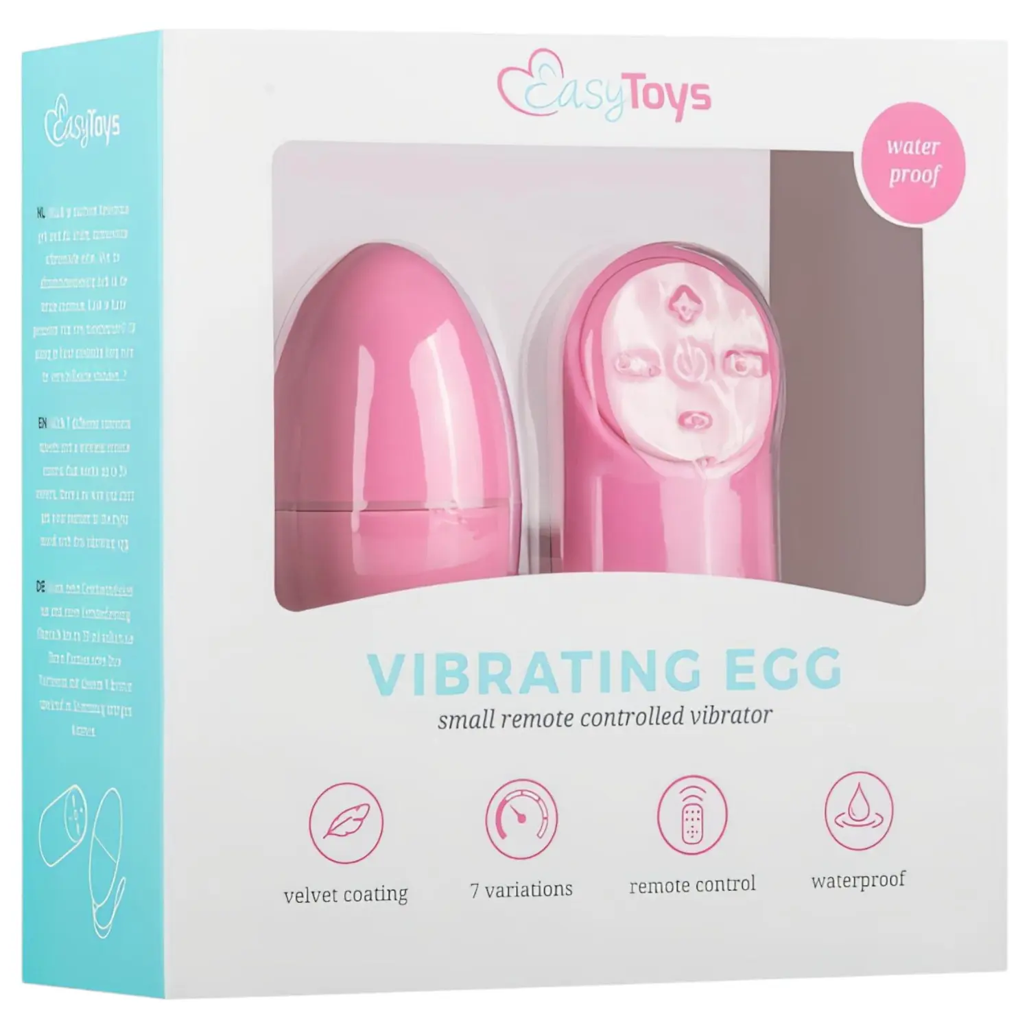 EasyToys - nositelné rádiové vibrační vajíčko se 7 rytmy (růžové)