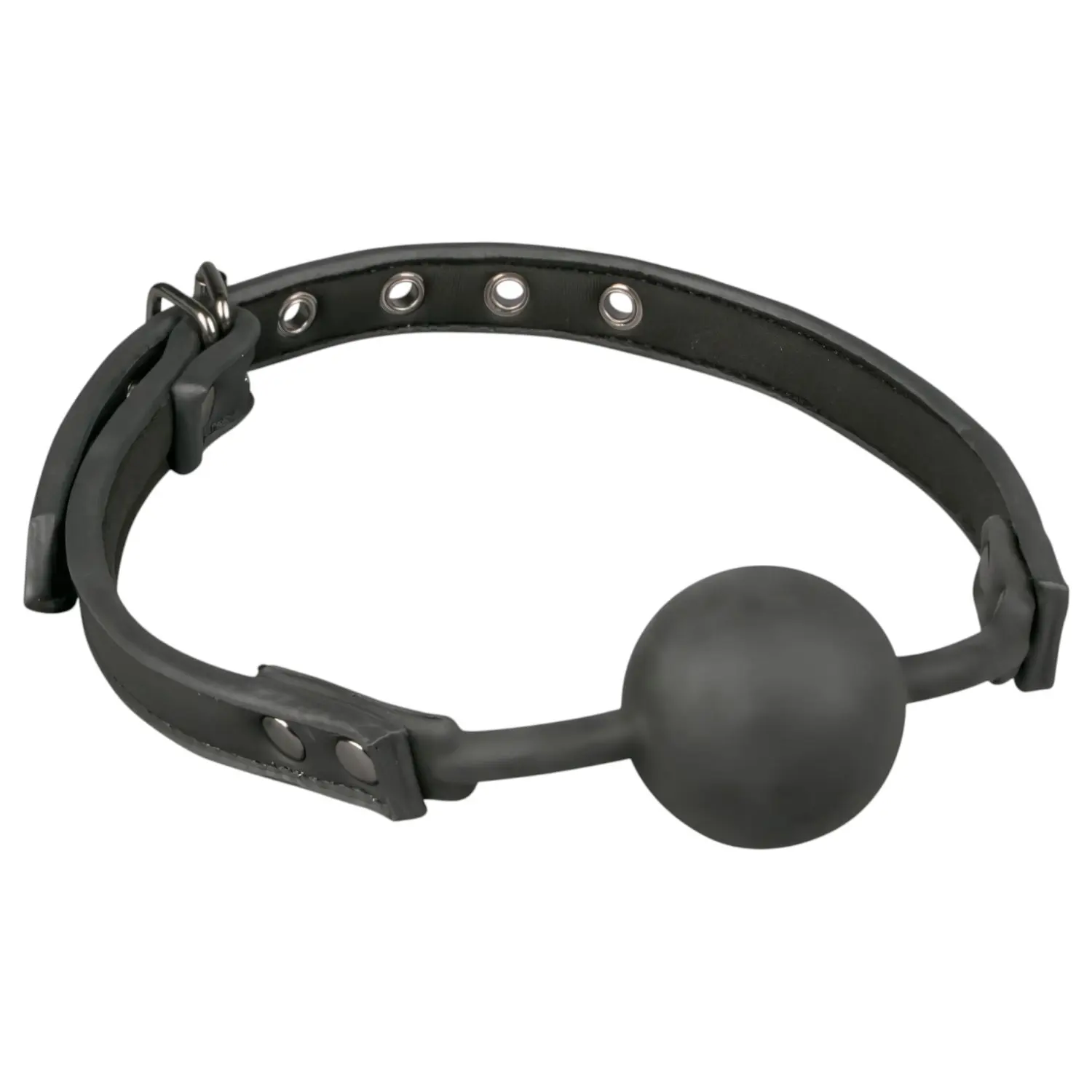 EasyToys - silikonový roubík s kuličkou (černý)
