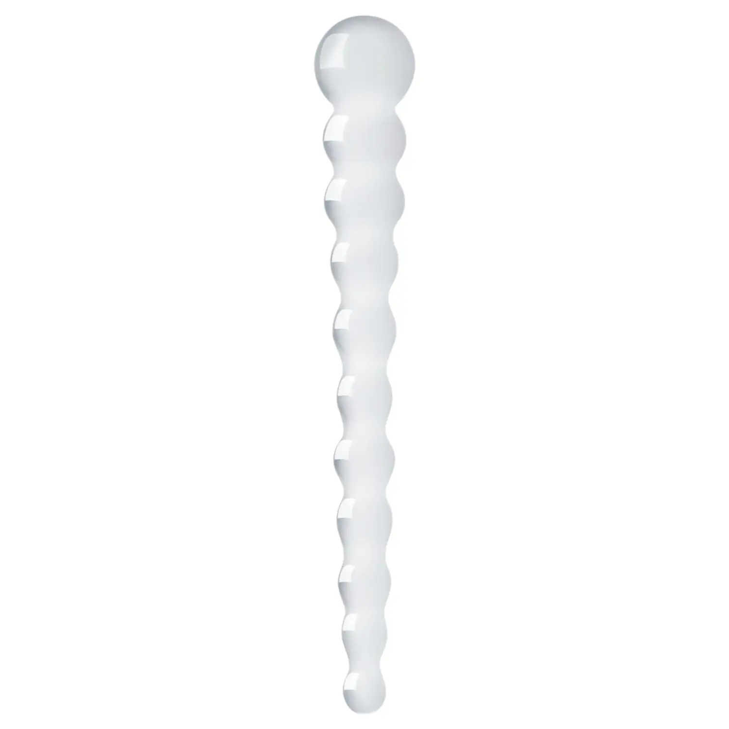 Gildo Glass No. 20 - skleněné dildo s perlami - čiré