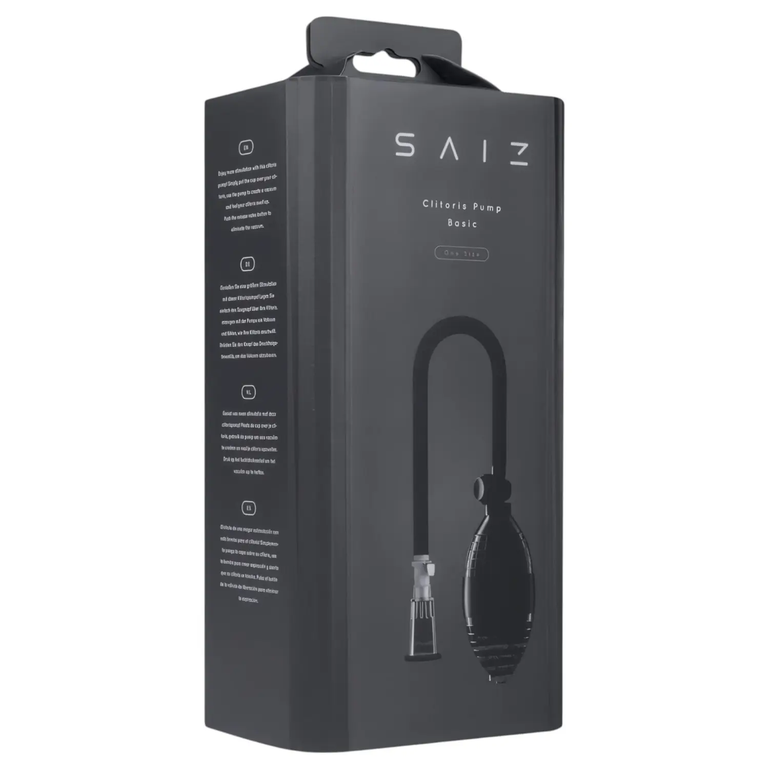 Saiz Basic - pumpa na klitoris - průhledná/černá