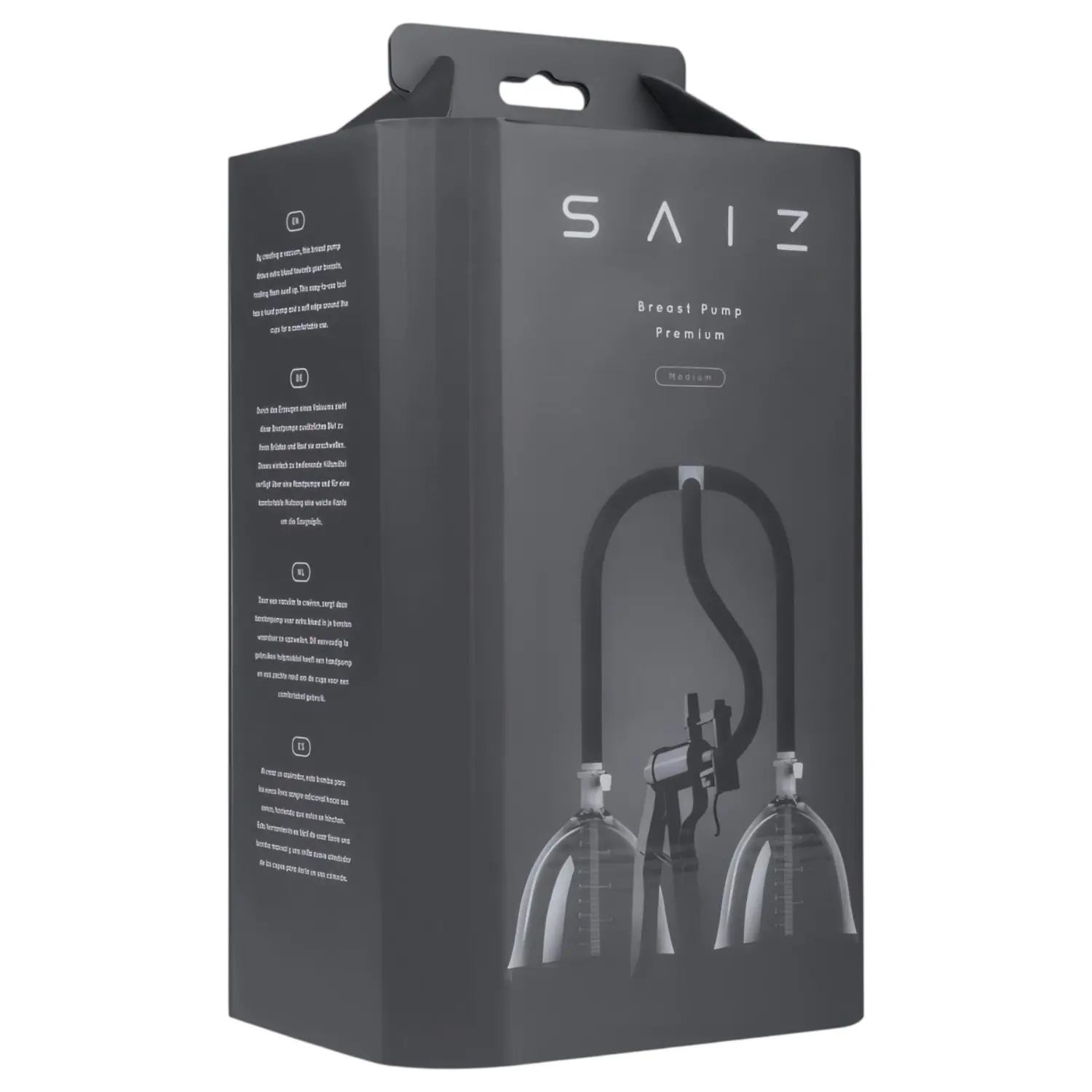 Saiz Premium - dvojitá odsávačka na prsa - malá - průhledná/černá