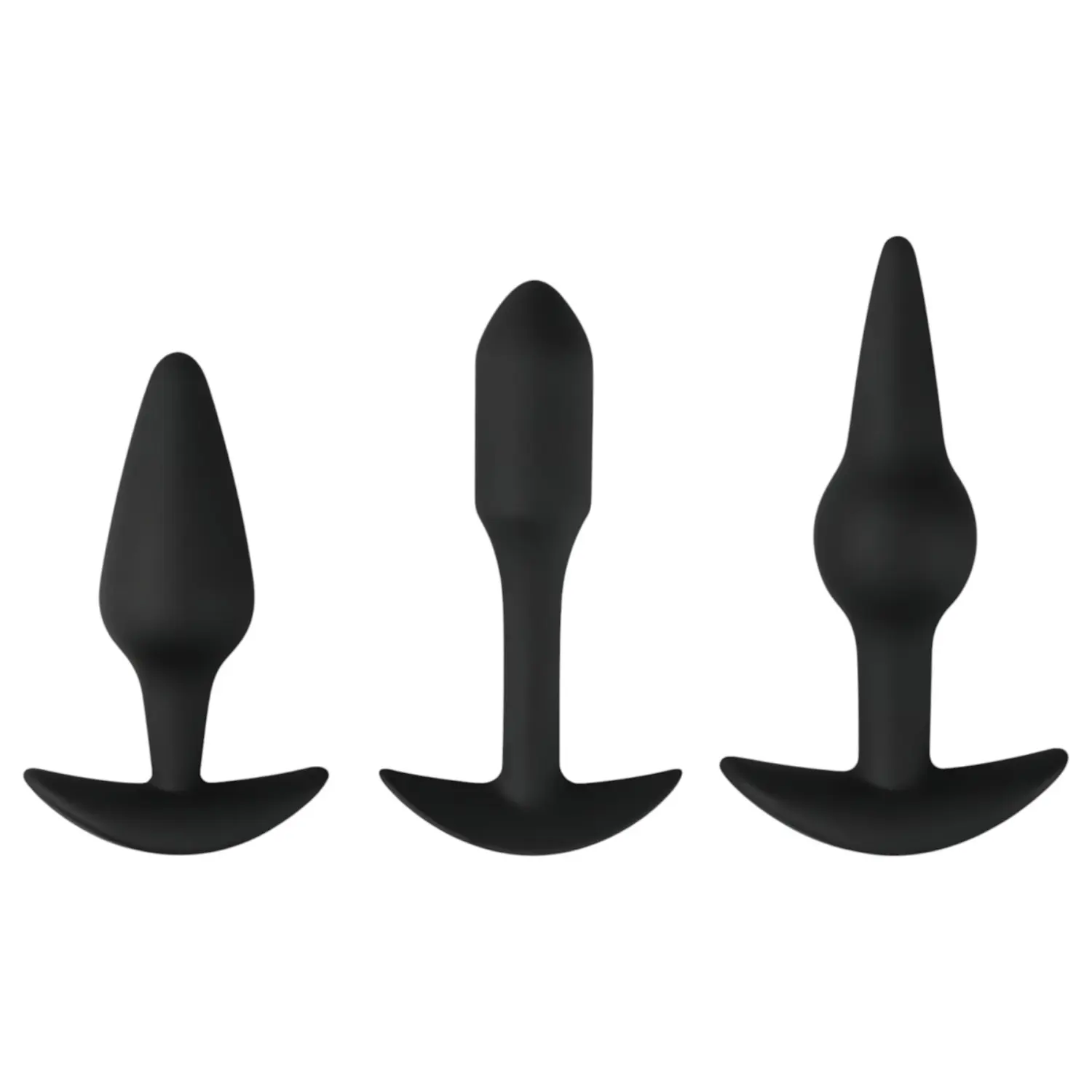 EasyToys Pleasure kit - různorodá sada análních kolíků (černá)