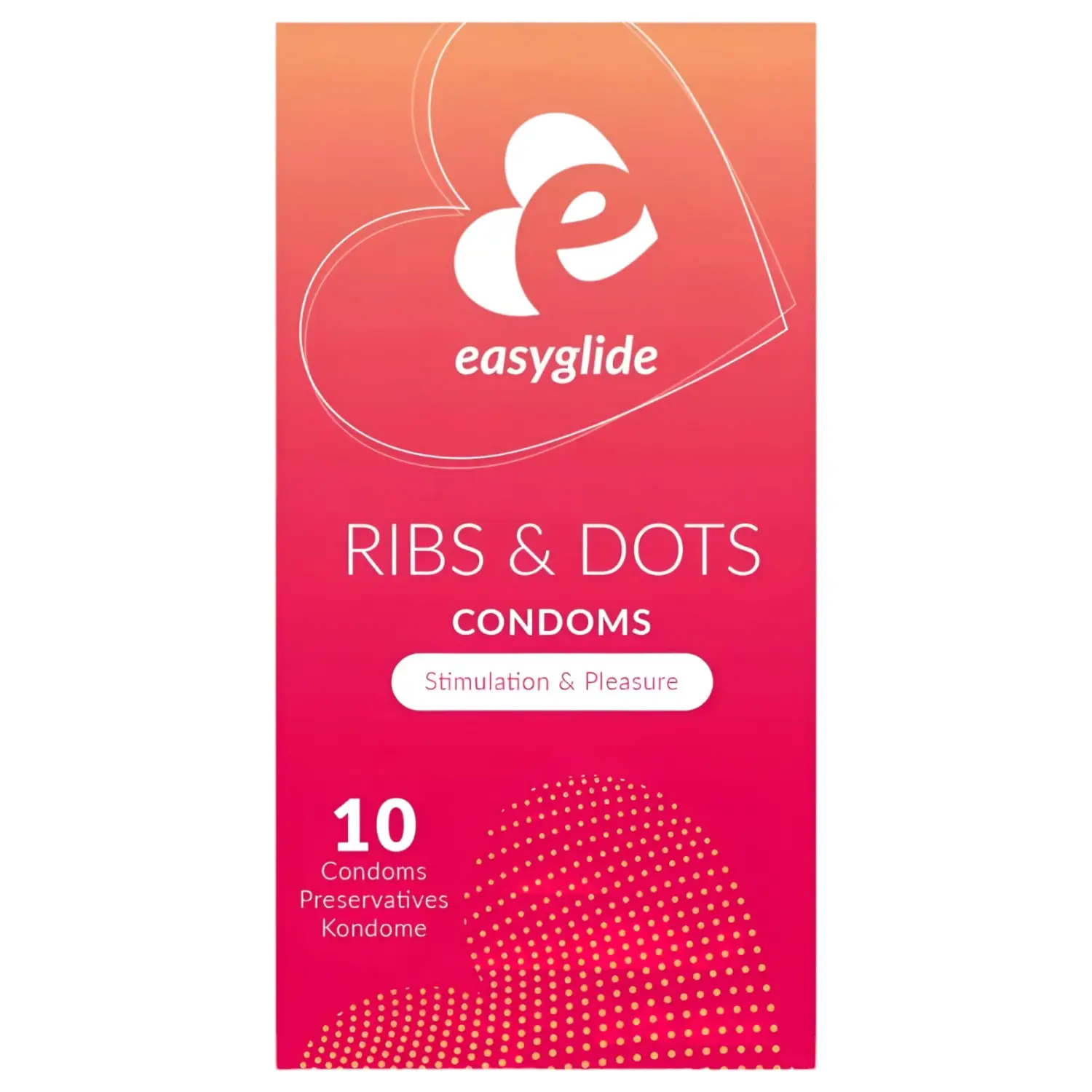 EasyGlide - kondom s žebrováním a výstupky - 10 ks