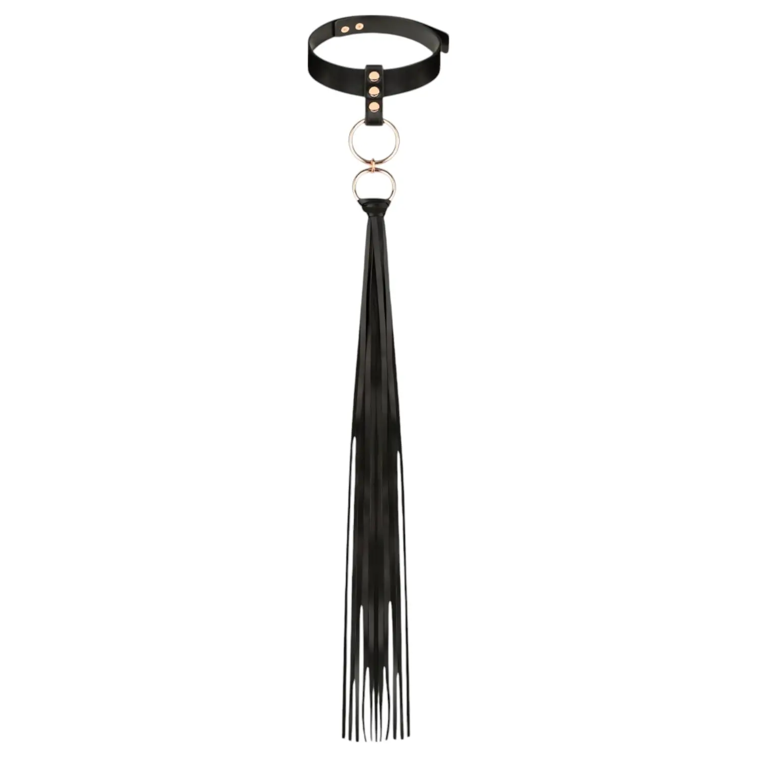 Obojek s důtkami Rosy Gold Collar with Flogger černý