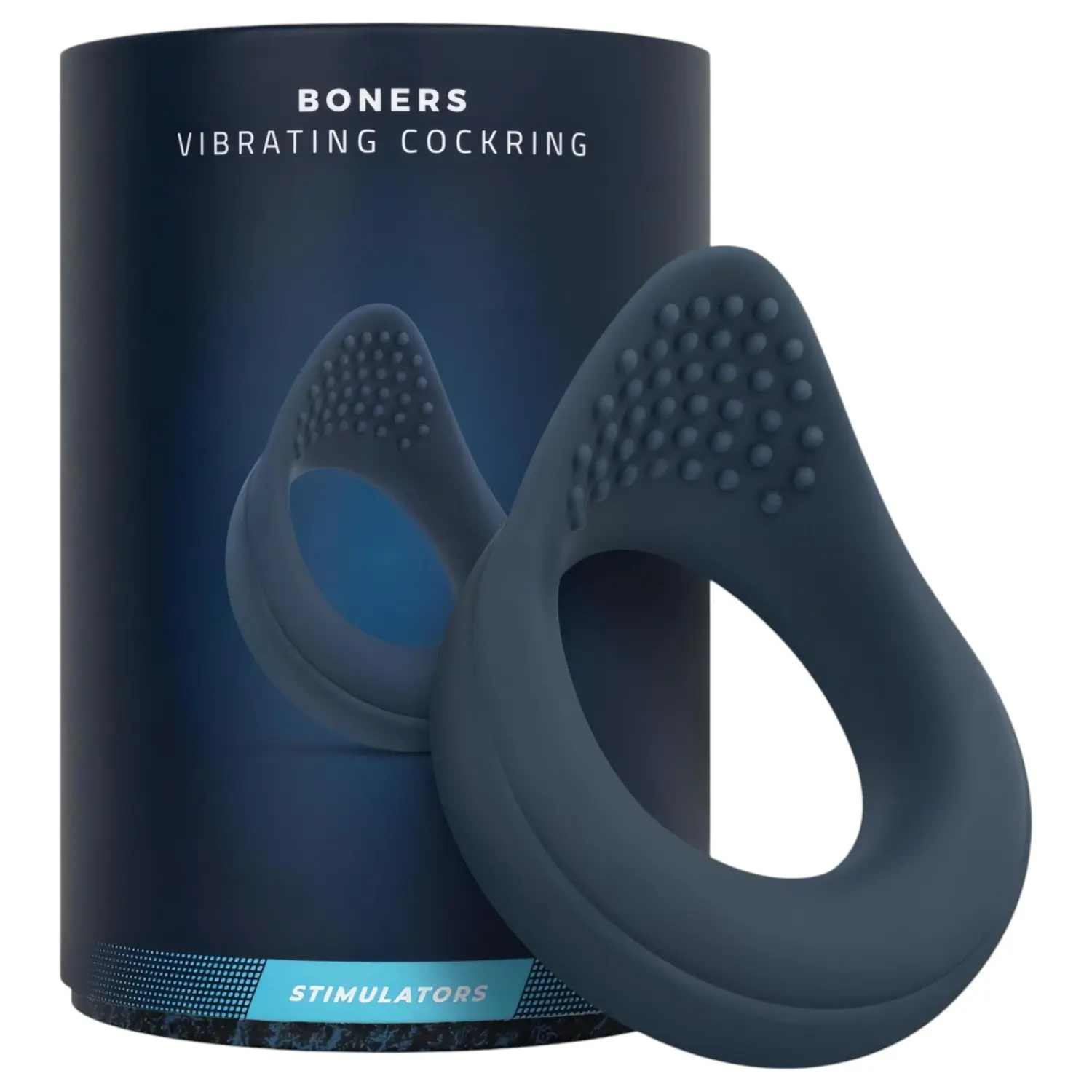 Boners - vibrační erekční kroužek - modrý