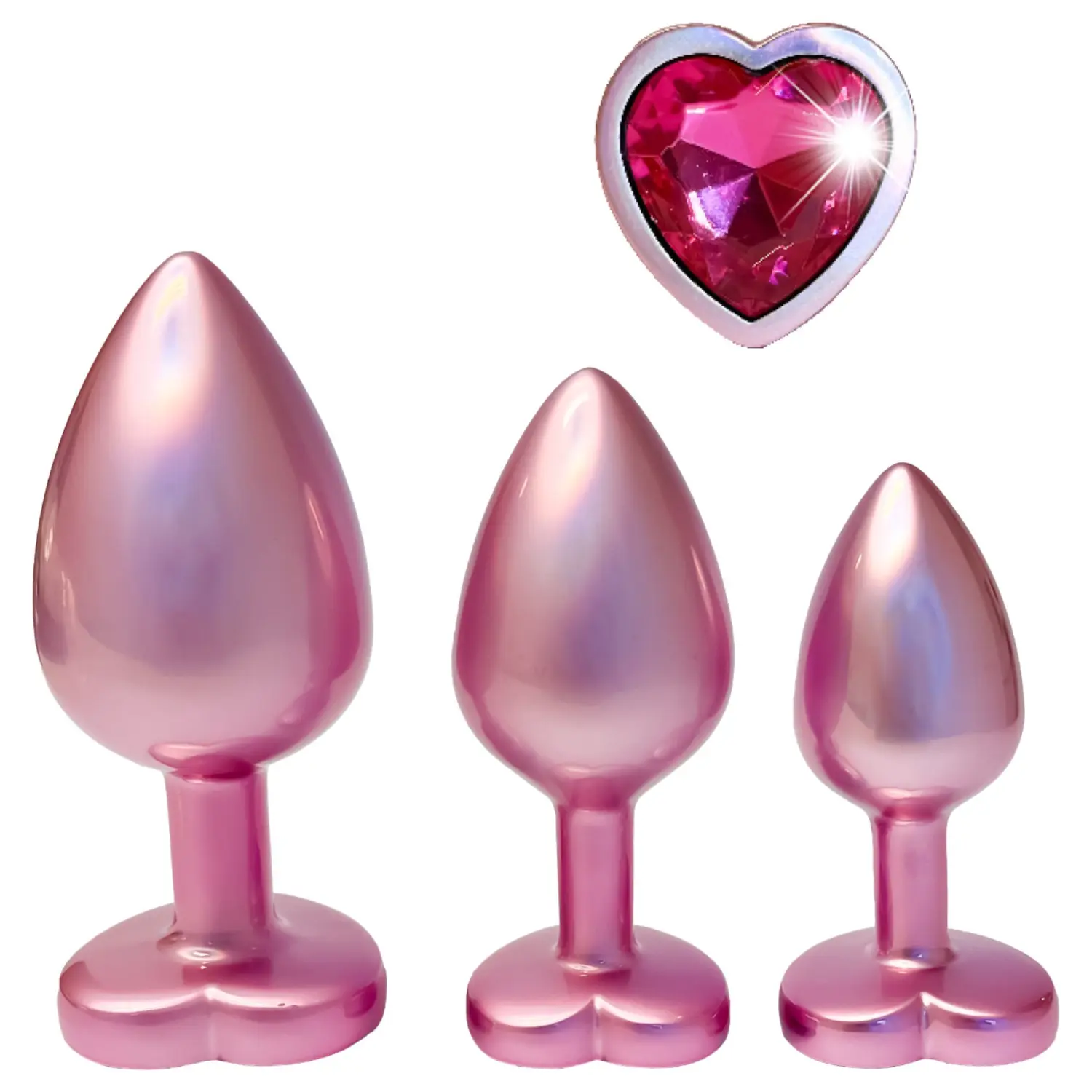 Dream Toys Gleaming Love Plug Set Matte Pink