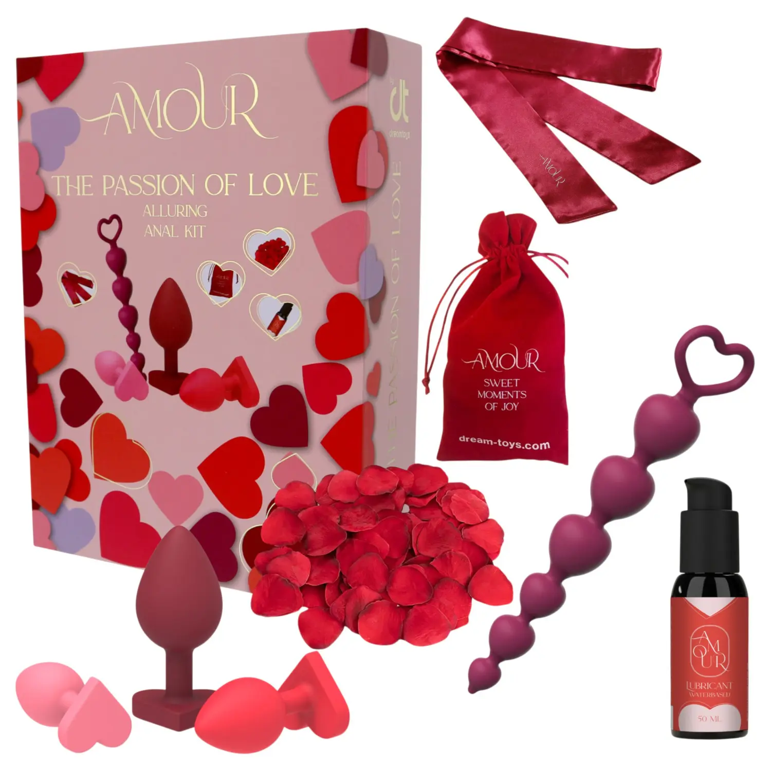 Dreamtoys Amour - dárková sada pro anální trénink (červená)