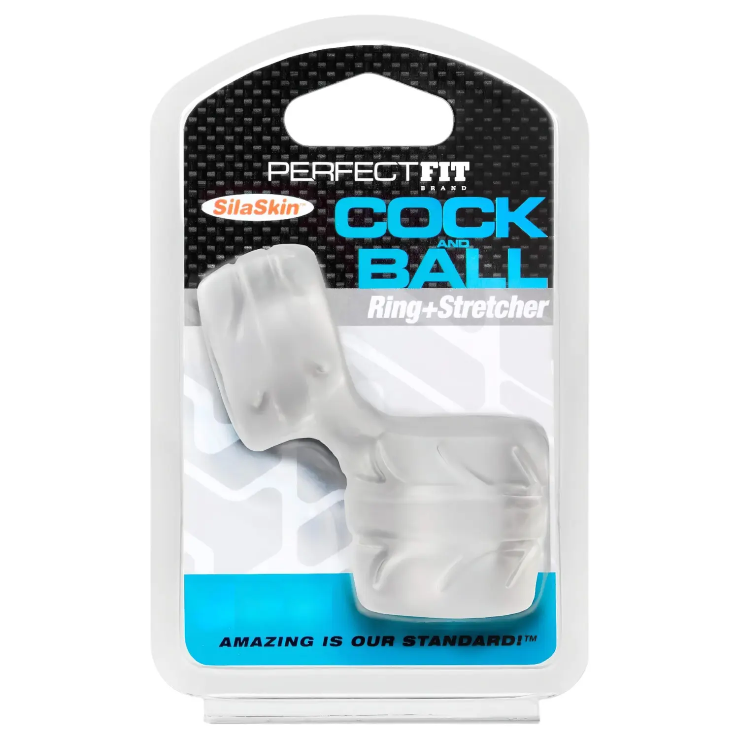 Perfect Fit - SilaSkin Cock kroužek na penis a natahovač varlat (bílý)