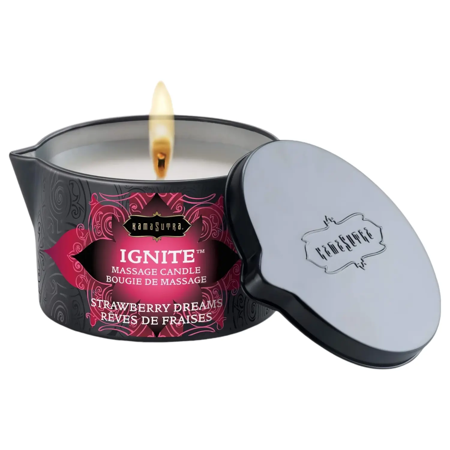 Kama Sutra - masážní svíčka - veganská, jahoda - 170g