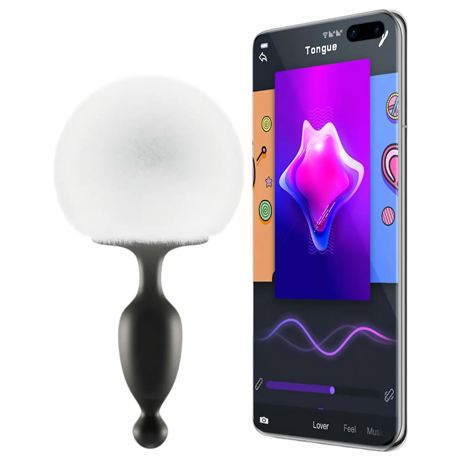 Magic Motion Bunny - anální vibrátor s ovládáním přes aplikaci a králičím ocáskem (černý)