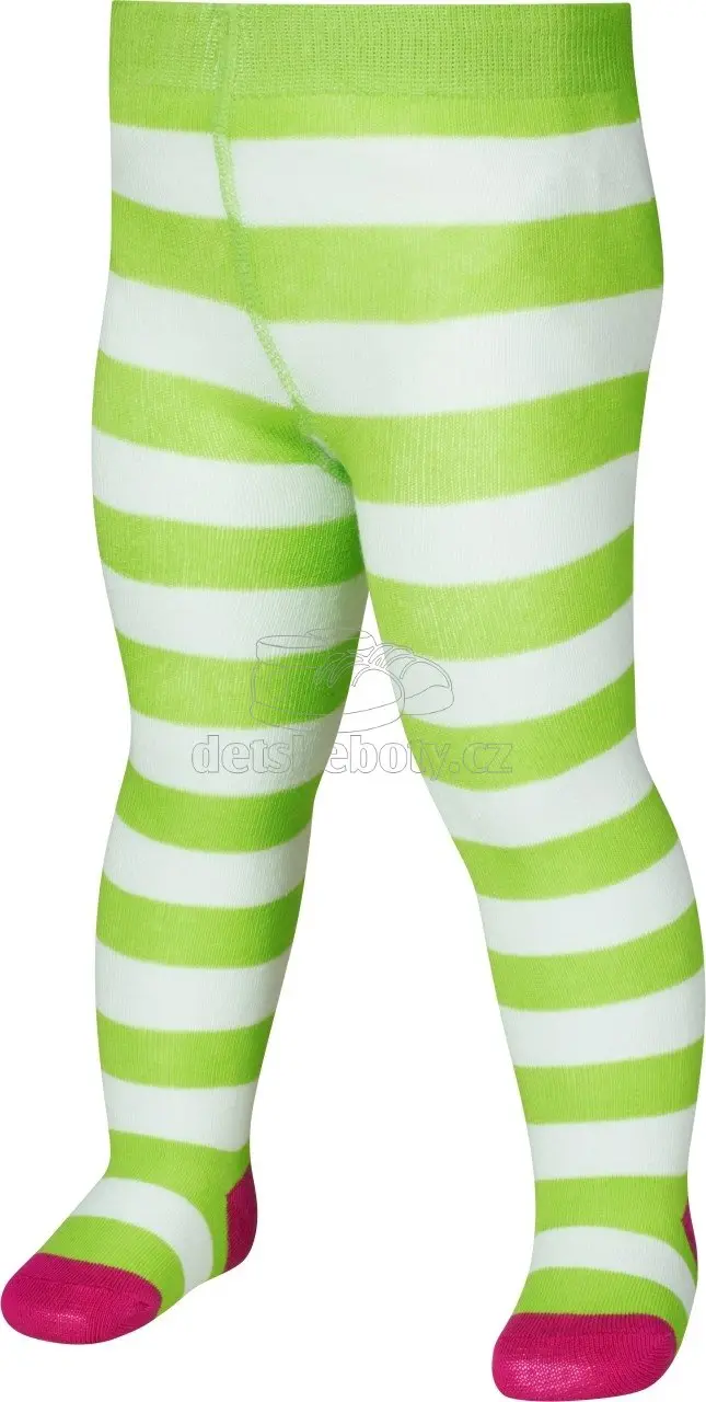 Dětské punčocháče PLAYSHOES Pruhované 499025 zelené Velikost:
